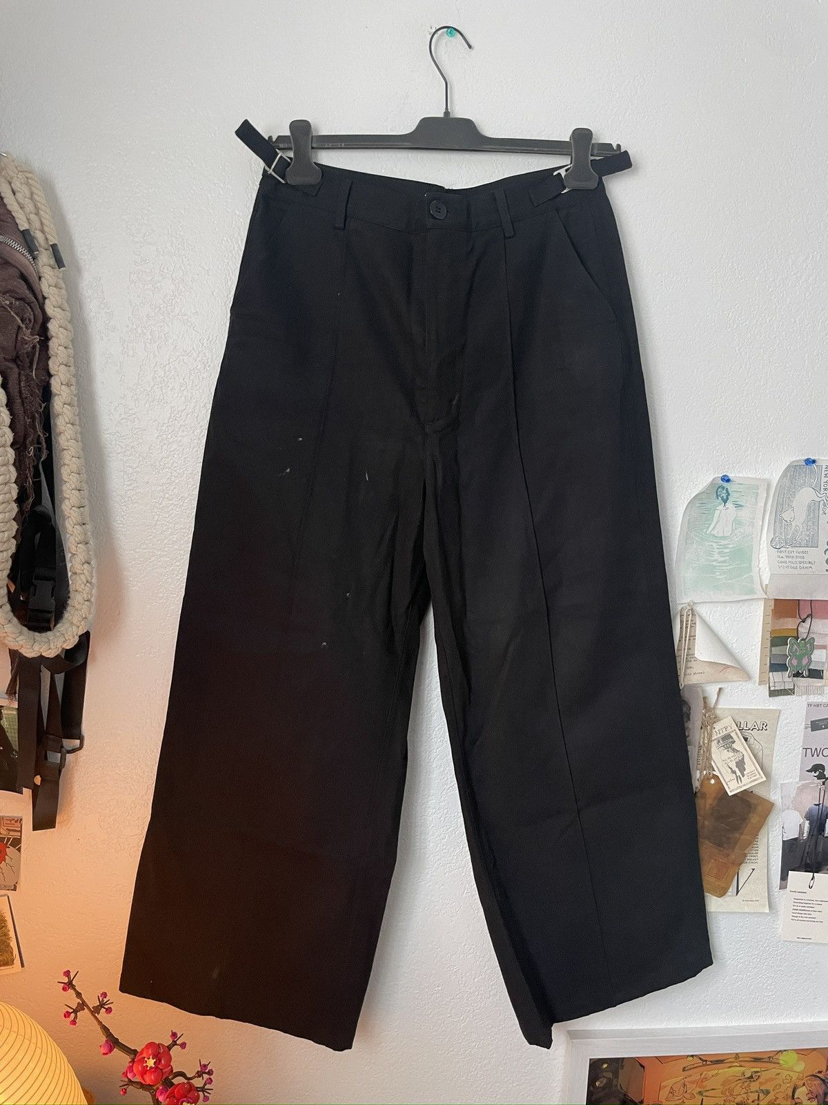 Japanese Brand Bleeding Indigo Black Wide Leg Herringbone Fatigue Pants Size US 32 / EU 48 - 1 Thumbnail