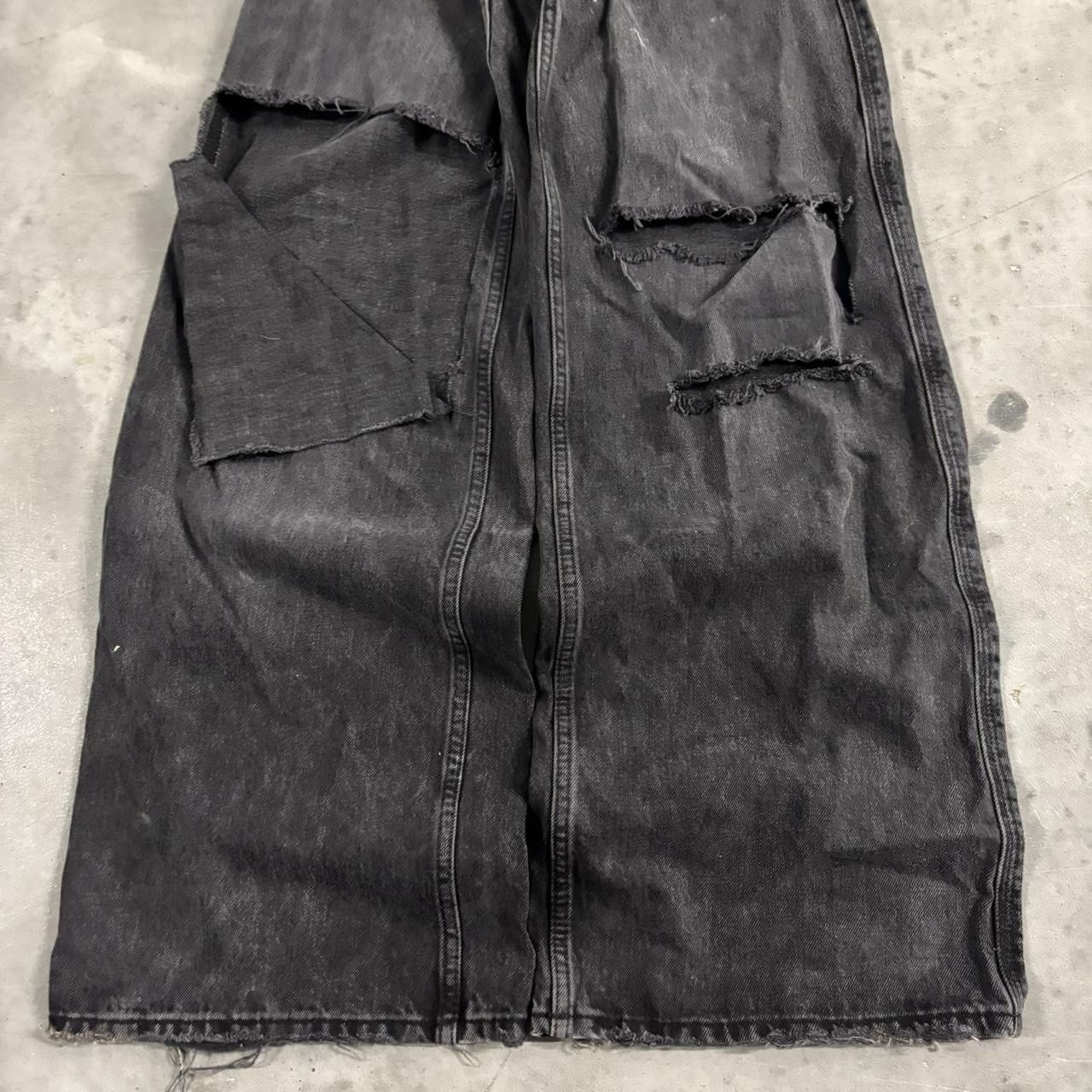 Vintage Crazy Vintage Y2K/2000s Black High Rise Distressed Baggy Denim Jeans! 25x32 Size 25" / US 0 / IT 36 - 3 Thumbnail
