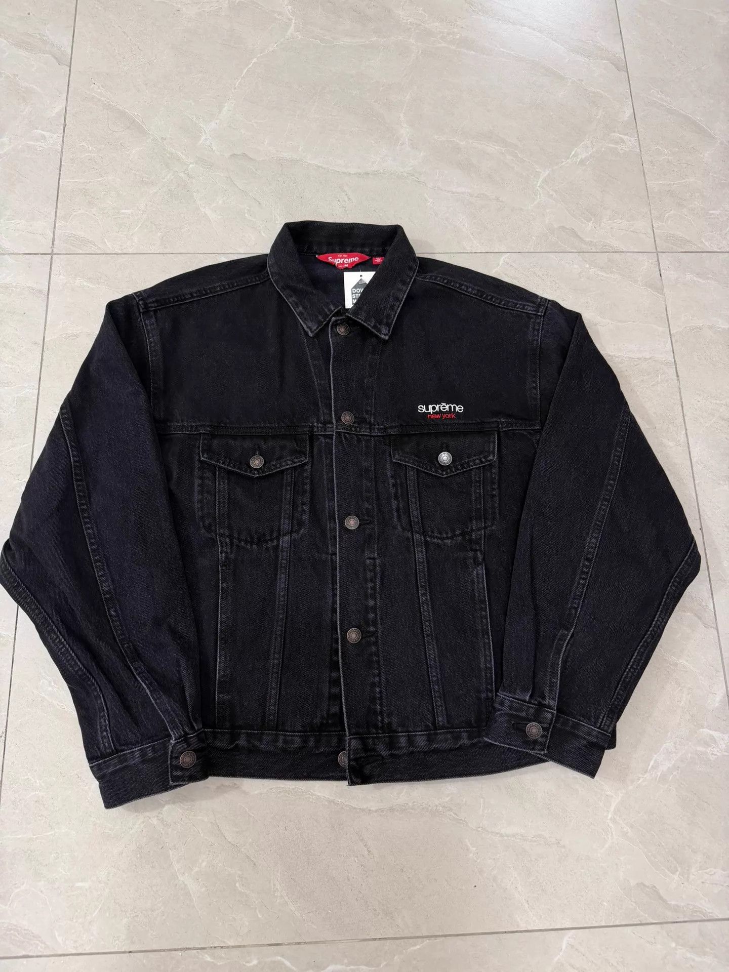 Supreme Supreme 17ss studded denim Trucker jacket black | Grailed