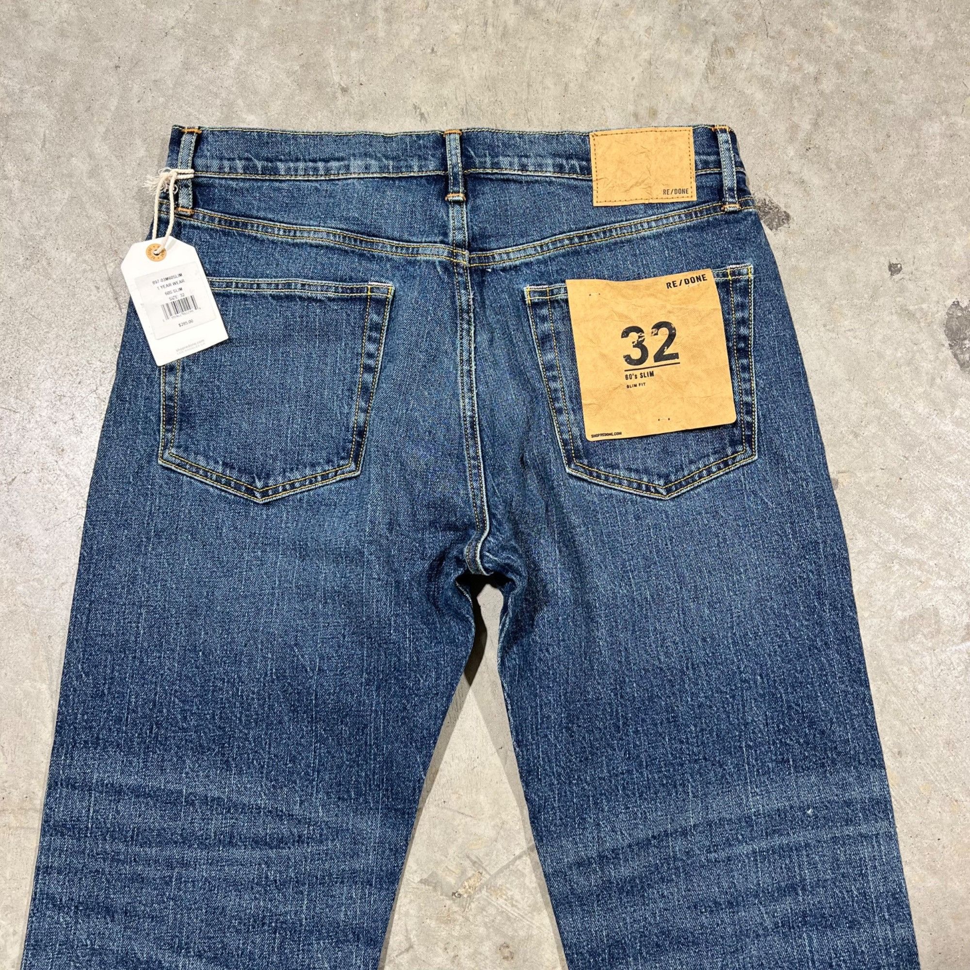RE/DONE $285 NWT RE/DONE MEN'S 1 YEAR WEAR 60s SLIM JEANS SZ 32 Size US 32 / EU 48 - 6 Thumbnail