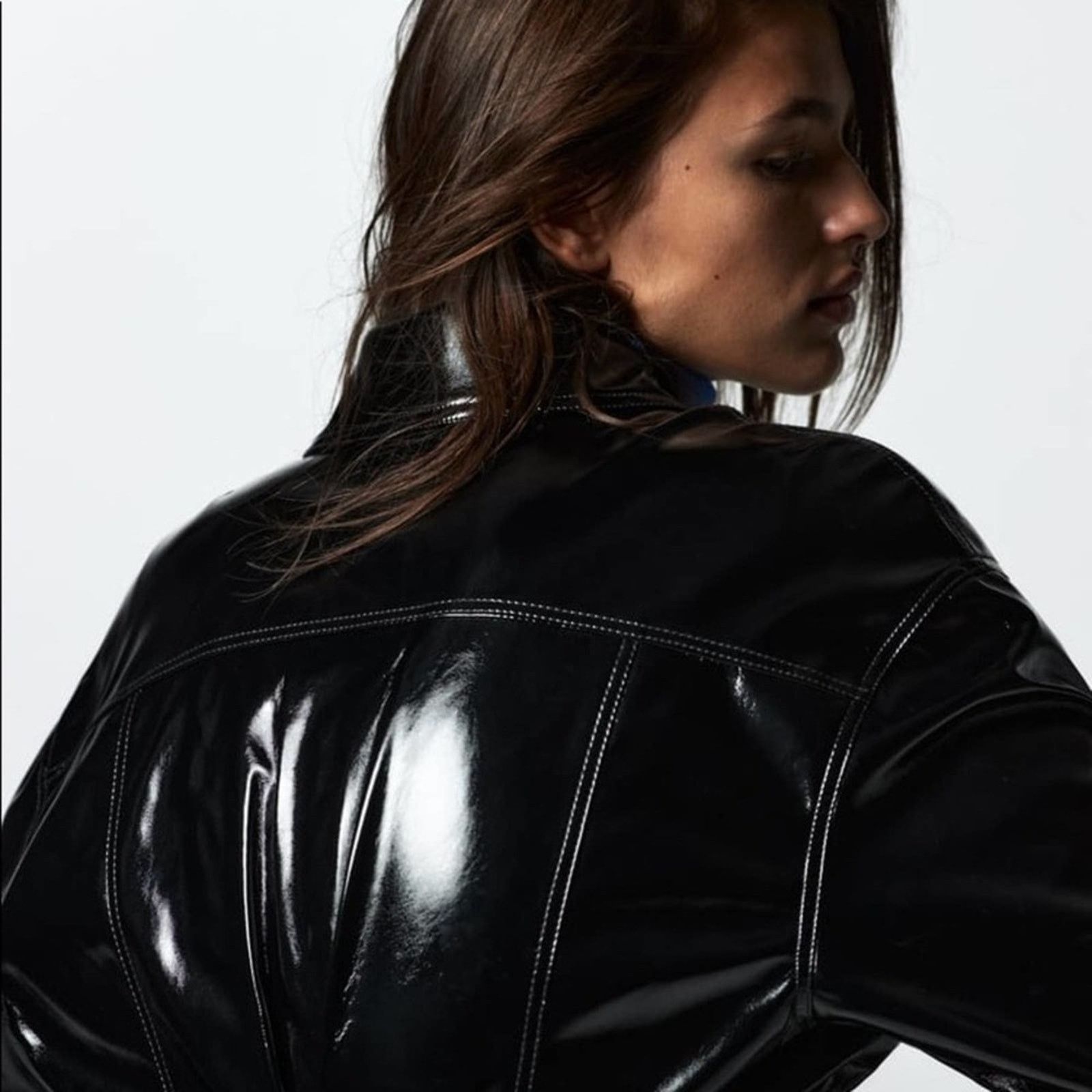 Zara ZARA BLOGGER FAVORITE FAUX LEATHER DRESS BLACK Size S / US 4 / IT 40 - 12 Thumbnail