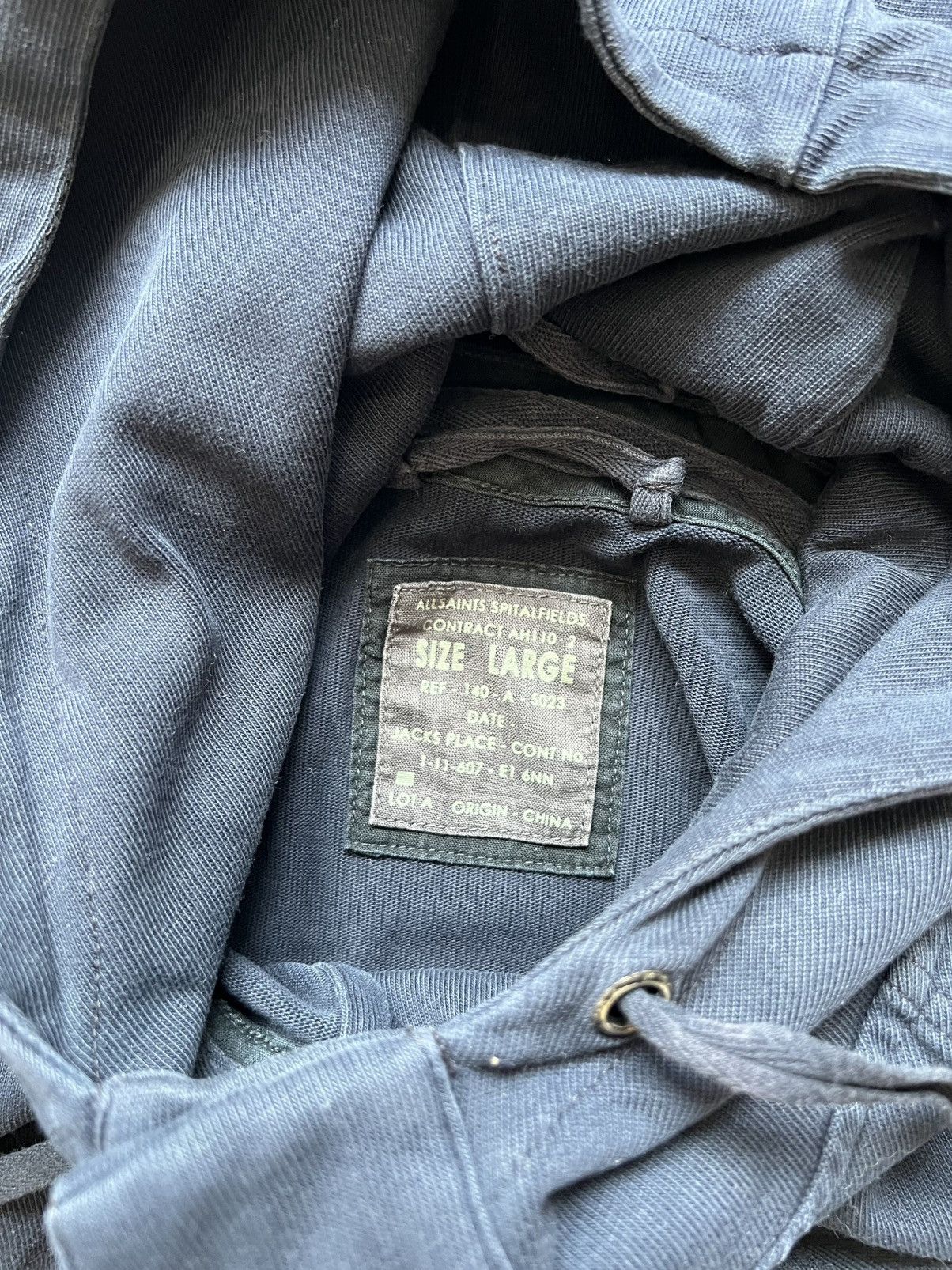 Allsaints Vintage Allsaints Ninja Blue Hoodie Size US L / EU 52-54 / 3 - 3 Thumbnail