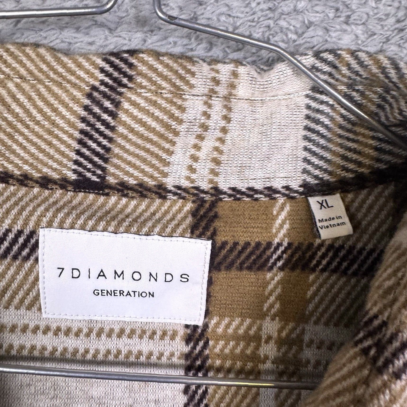 Vintage 7 Diamonds Generation Shirt Mens XL Soft Flannel Jacquard GSMK-7925 Size US XL / EU 56 / 4 - 5 Thumbnail