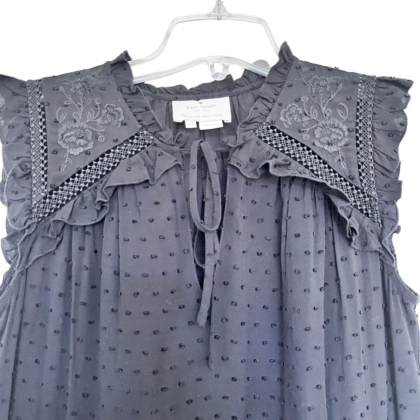 Kate Spade Kate Spade Broome Street Swiss Dot Sleeveless Black Dress Size XS / US 0-2 / IT 36-38 - 8 Thumbnail