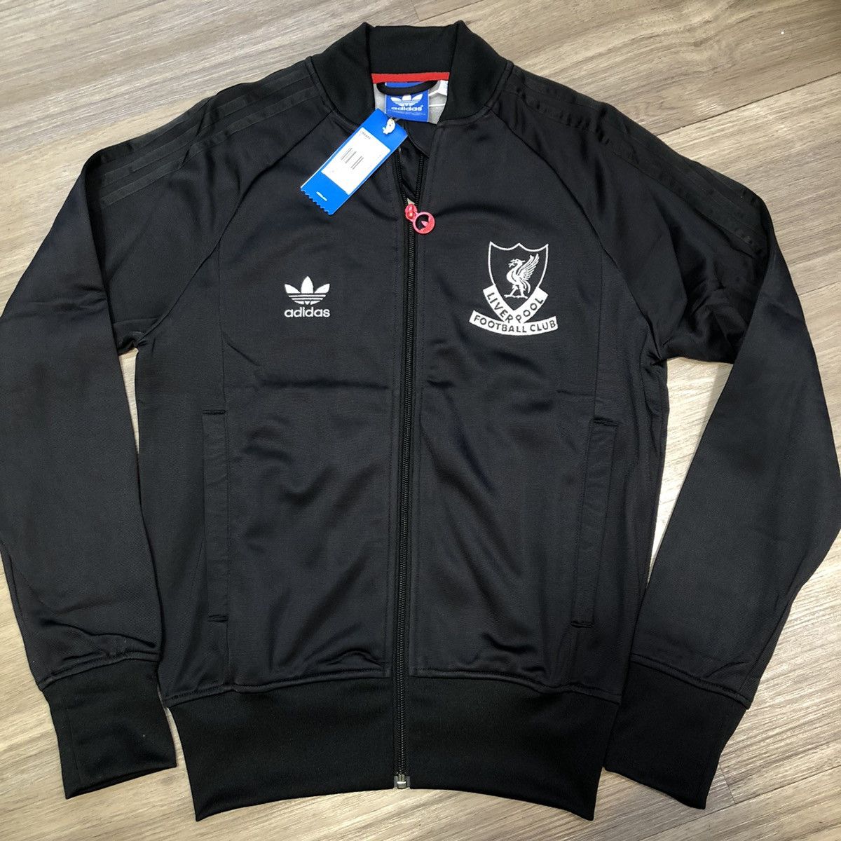 image of Liverpool Adidas Original Jacket in Black, Men's (Size Small)