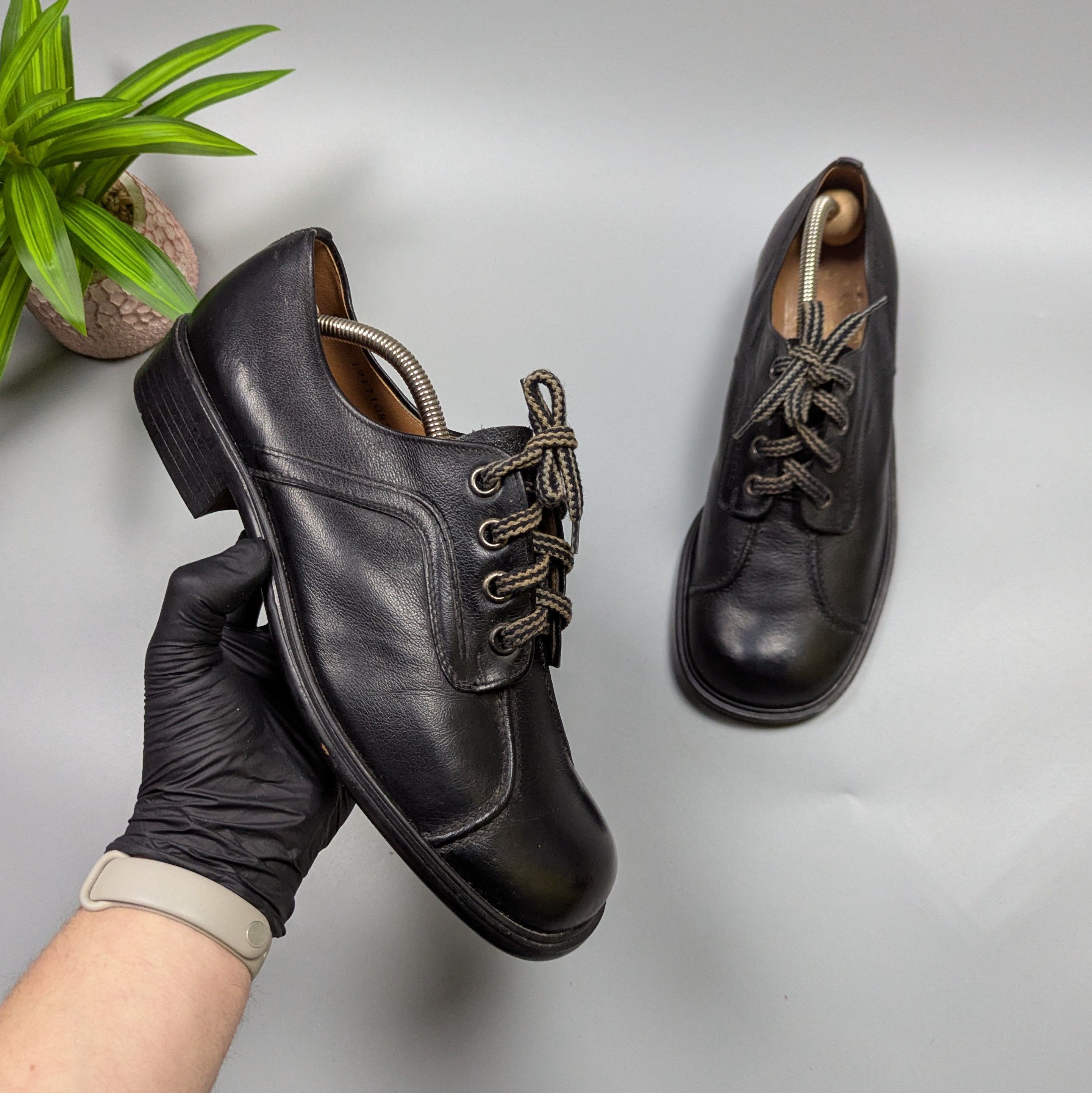 Vintage Vintage Gallus 70s 80s Black Leather Chunky Wide Toe Shoes Size US 9 / EU 42 - 5 Thumbnail