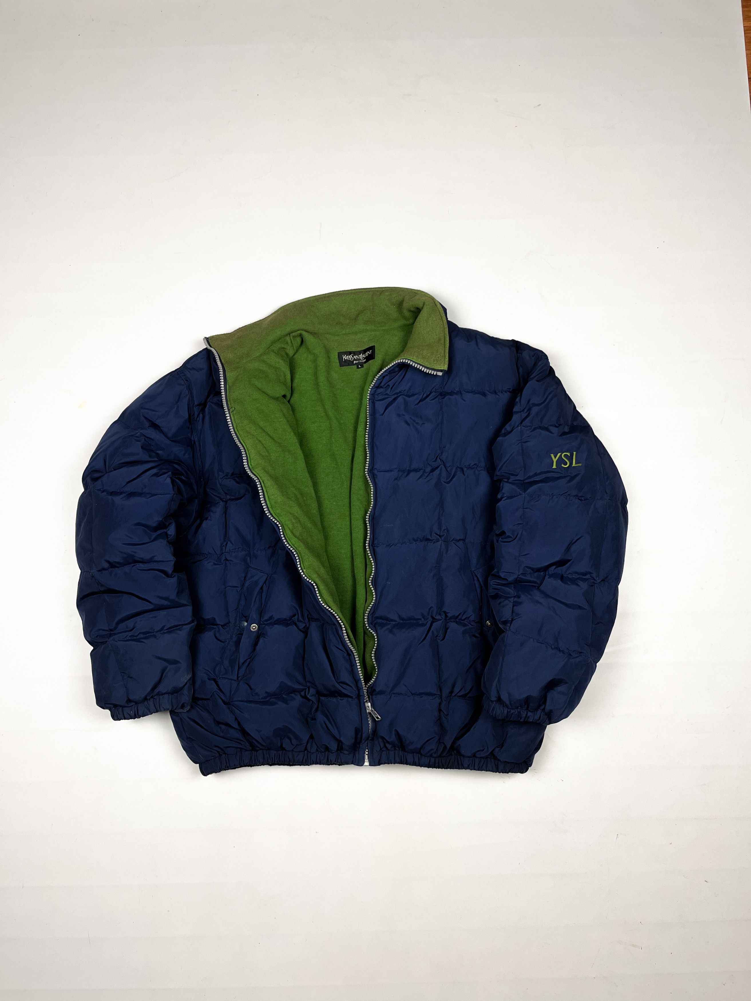 image of YVES Saint Laurent Heavy Puffer Coat Jacket L in Navy, Men's (Size Large)