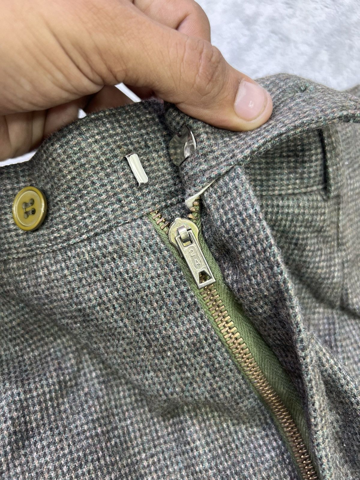 Other Vintage Italian Wool BlendPleated Trousers Brown Micro Check Size US 34 / EU 50 - 4 Thumbnail
