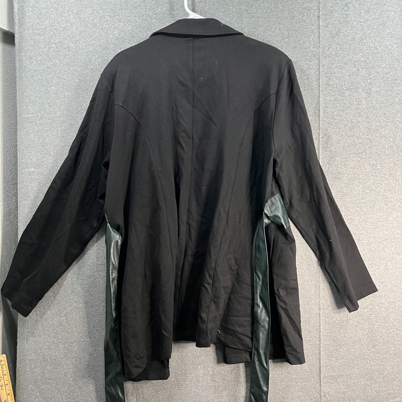 Other Attitudes by Renee Techno Crepe Blazer w/ Faux Leather Size XXL / US 16-18 / IT 52-54 - 2 Thumbnail