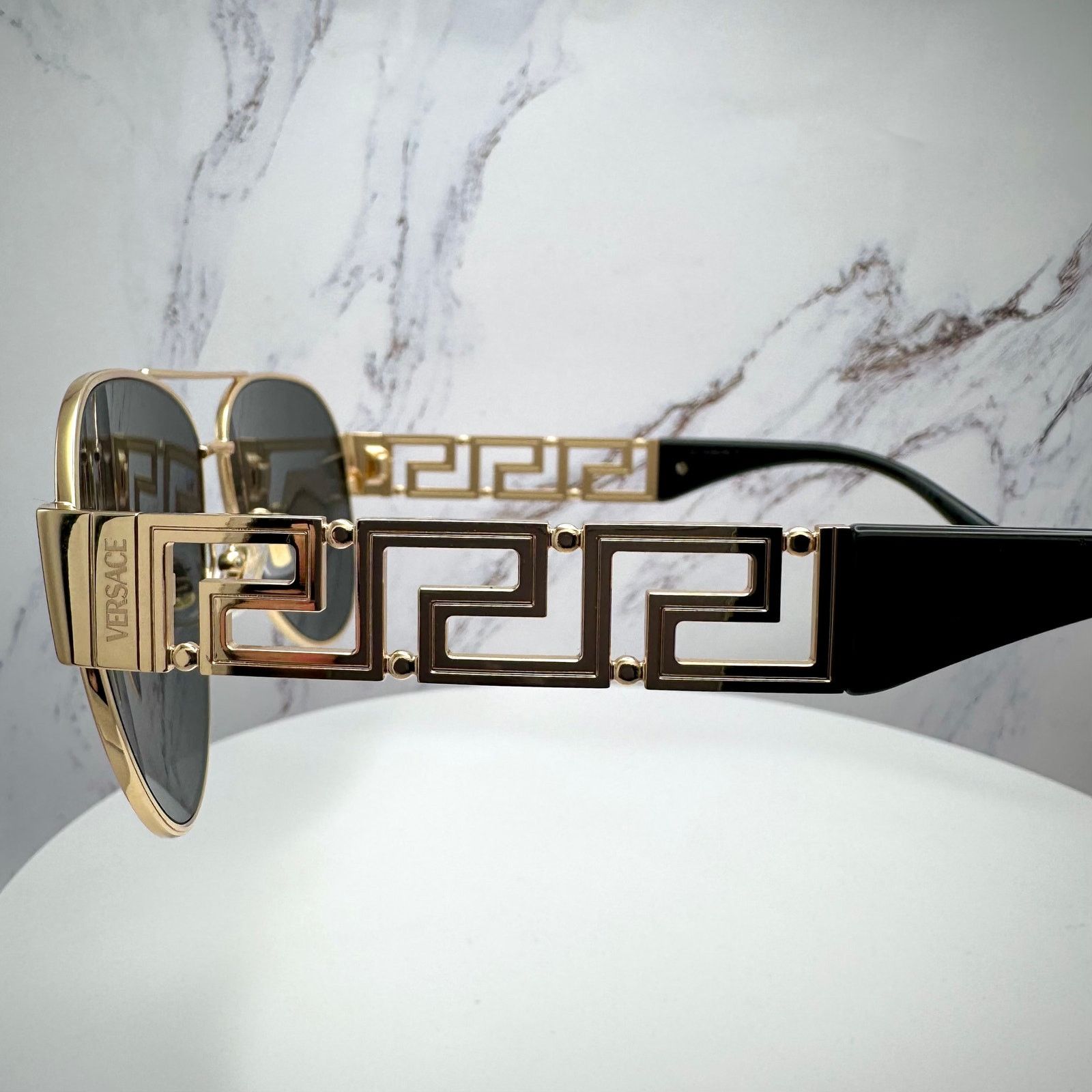 Versace New VERSACE Sunglasses Gold Aviator Pilot Metal Greca Logo Size ONE SIZE - 8 Thumbnail