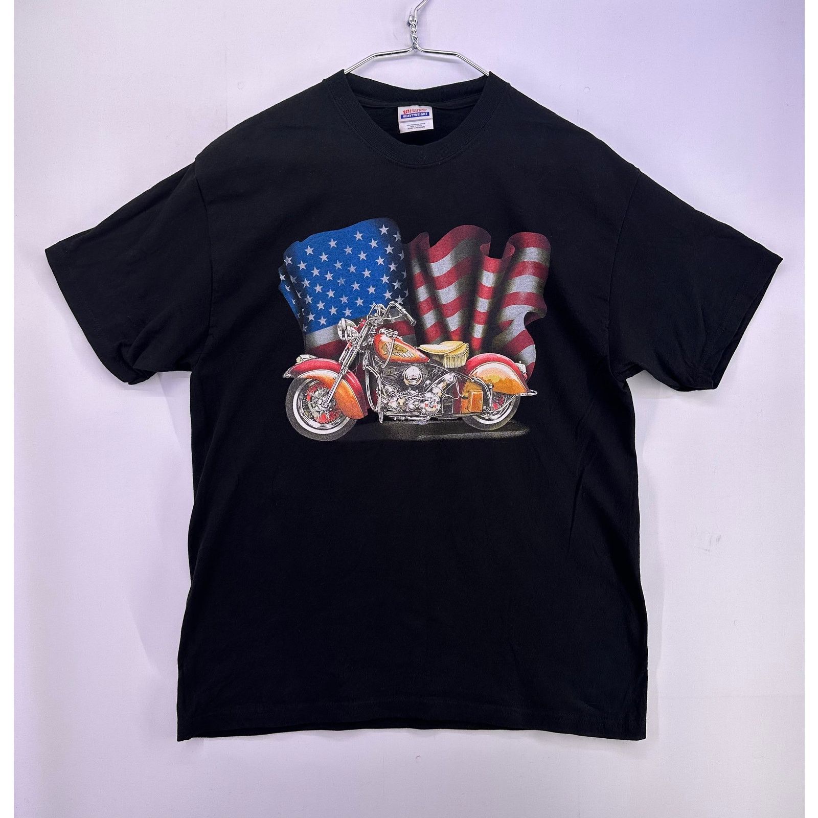 Hanes Hanes Heavyweight Indian Motorcycle With American Flag Sz L Size US L / EU 52-54 / 3 - 1 Thumbnail