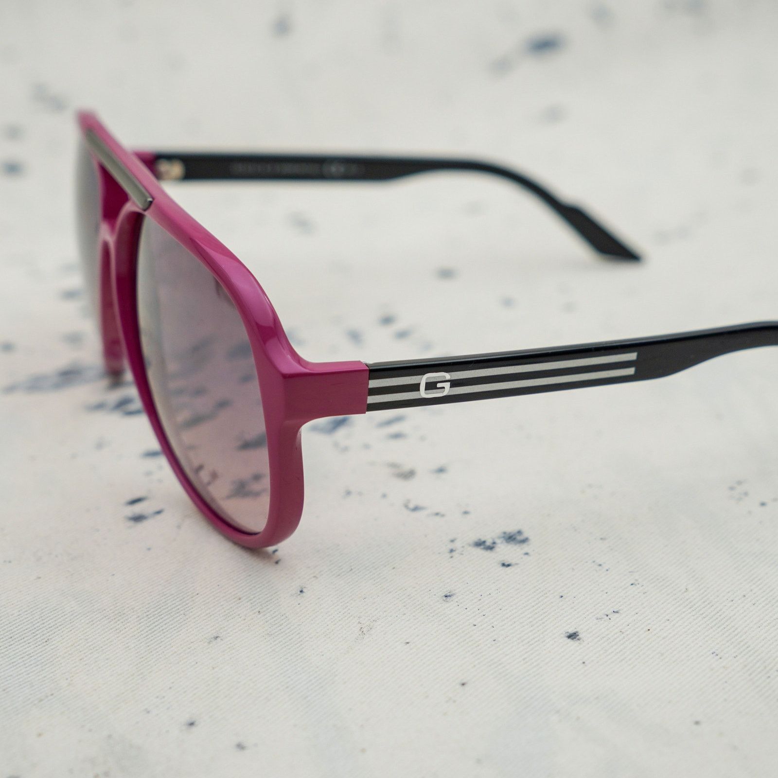 Gucci Gucci 1627 pink gradient striped gg logo aviator sunglasses Size ONE SIZE - 4 Thumbnail