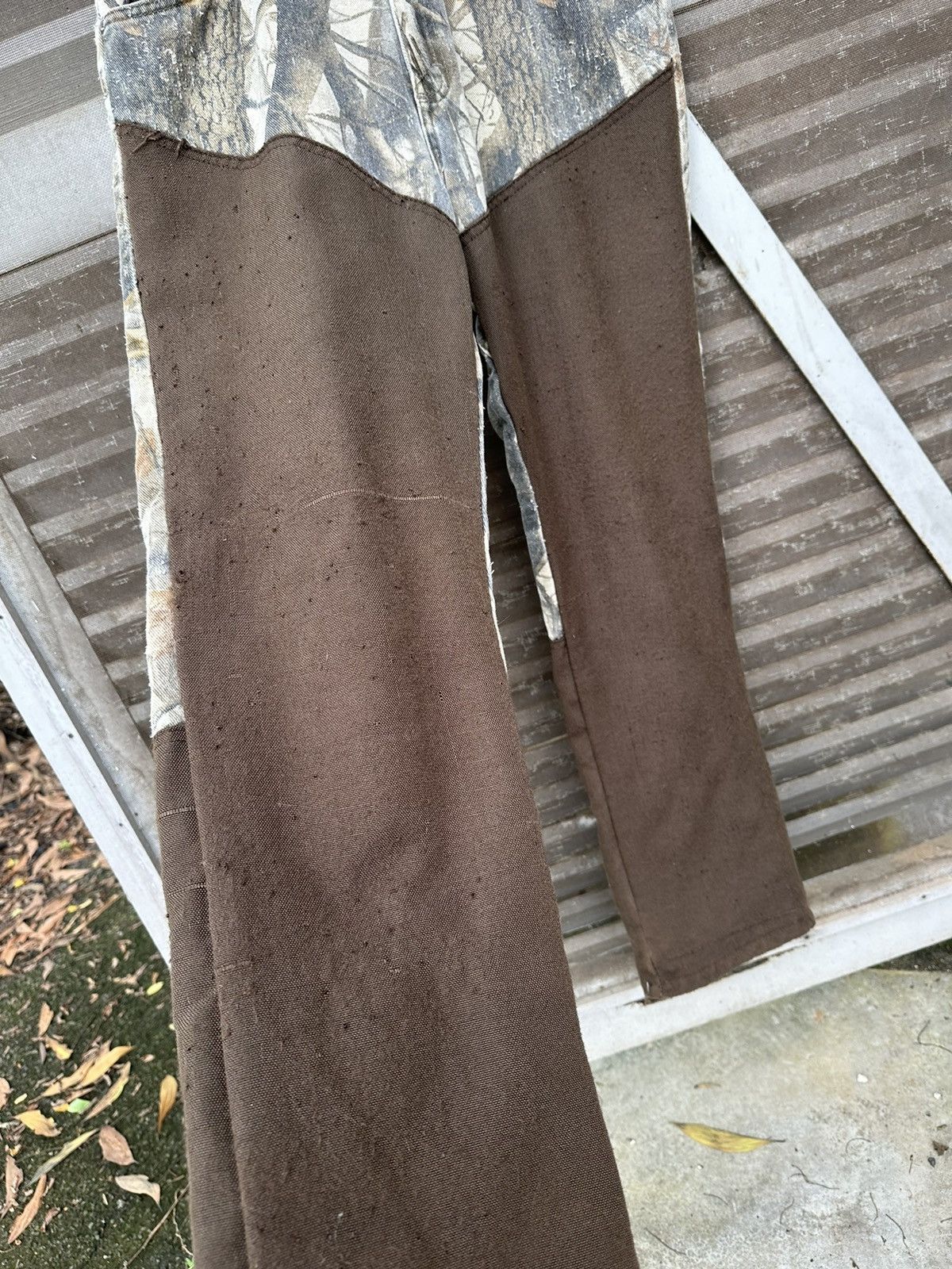 Wrangler 👹Vintage THRASHED WRANGLER PRO GEAR CAMO BAGGY JEANS Size US 31 - 8 Thumbnail