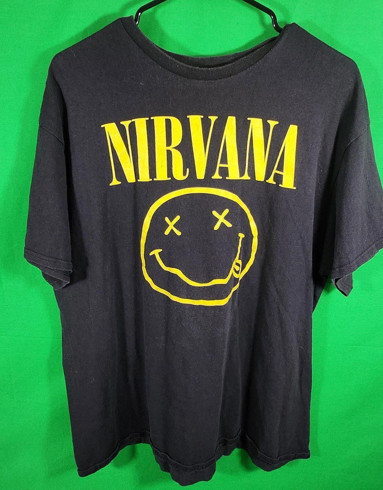 Nirvana Nirvana Smiley Face Graphic Tee - Vintage Black T-Shirt Size US M / EU 48-50 / 2 - 1 Thumbnail