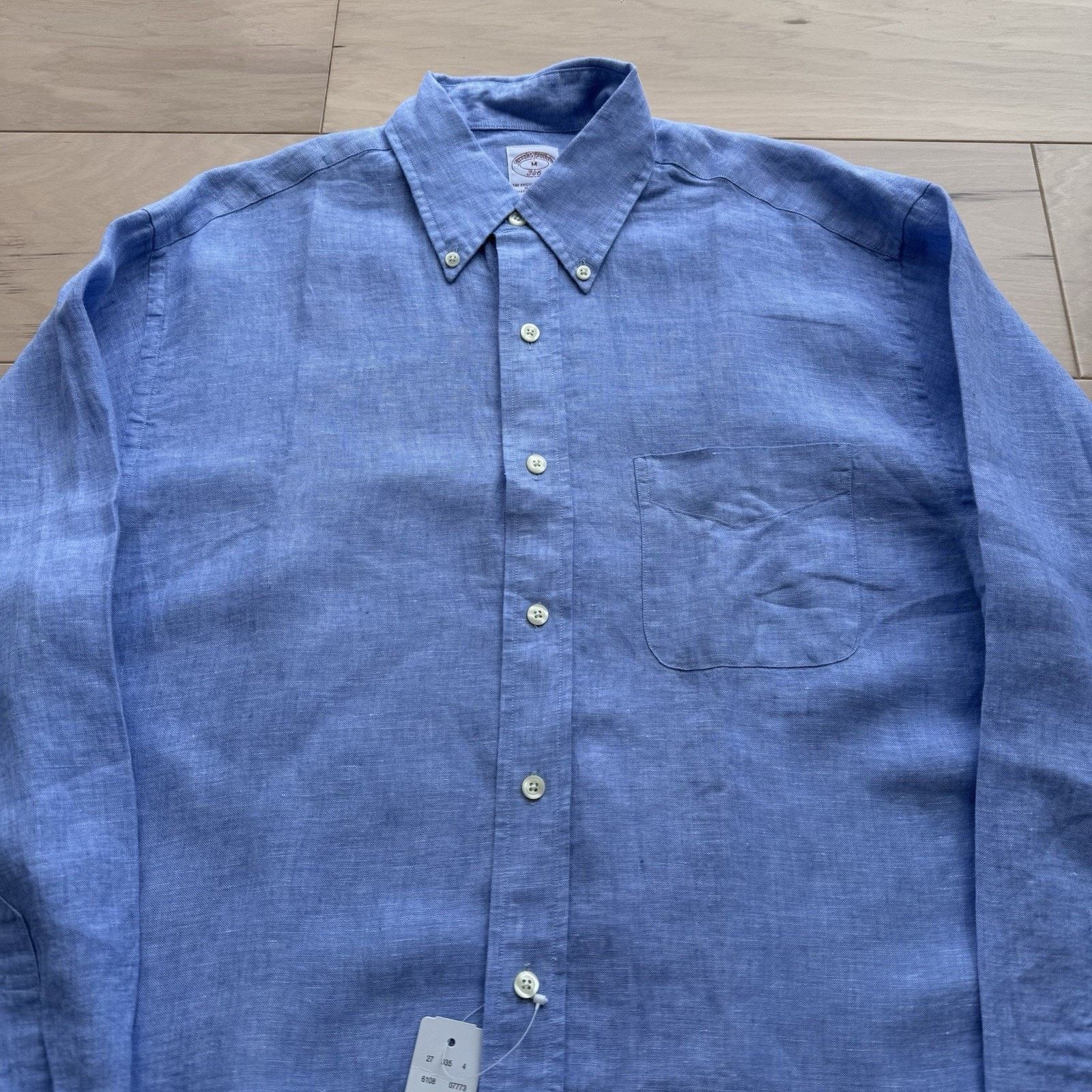 Brooks Brothers Brooks Brothers Linen Shirt Medium Blue Button Up New York Size US M / EU 48-50 / 2 - 3 Thumbnail