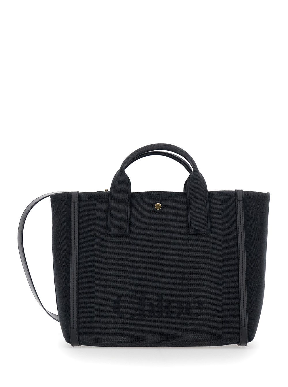 Chloe Tote bag 'Carry Media' with Logo Printed on the Front in Black Cotton Canvas for Women Size ONE SIZE - 1 Thumbnail