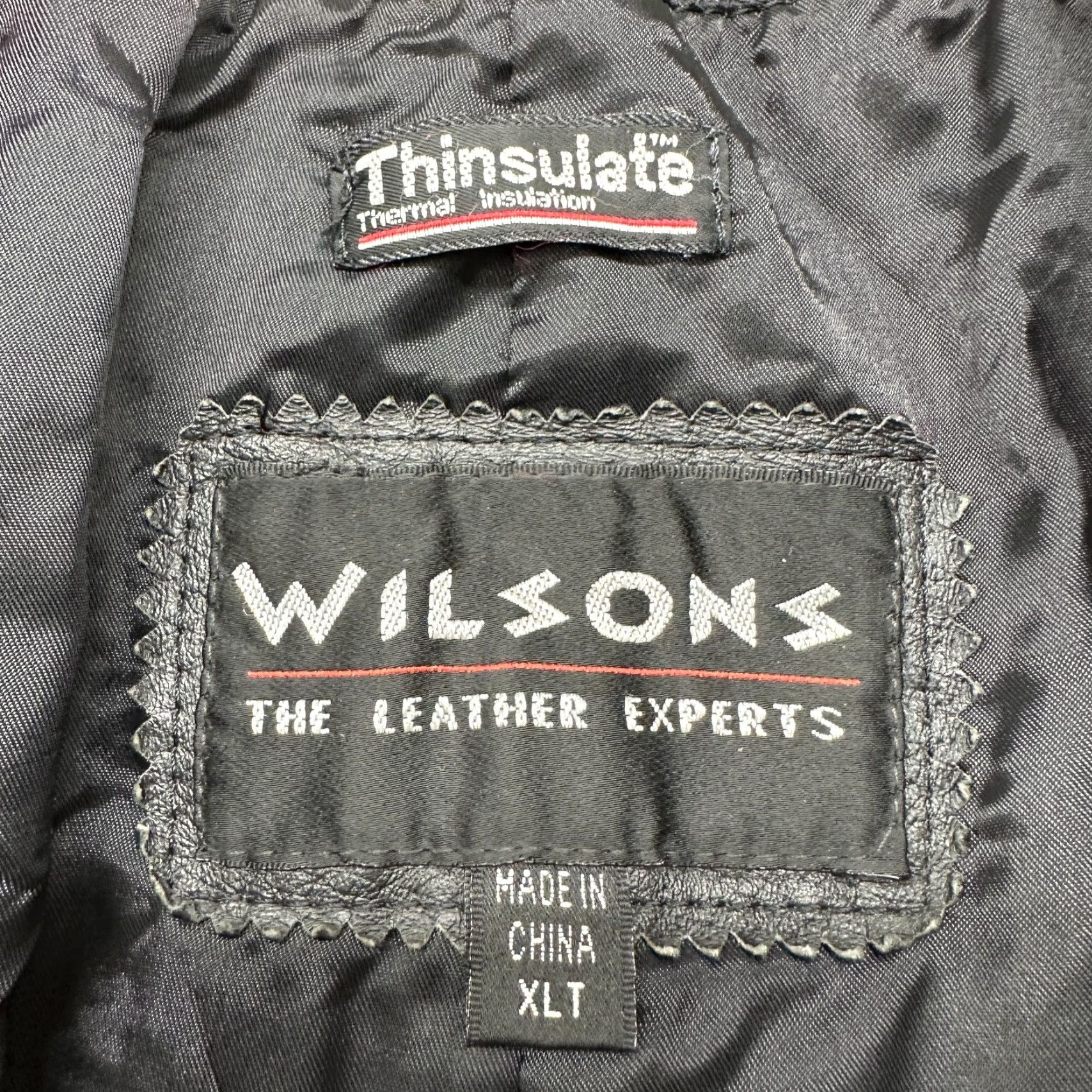 Vintage VINTAGE Wilsons Leather Coat Mens XLT Black Full Zip Lined Thinsulate Overcoat Size US XL / EU 56 / 4 - 7 Thumbnail