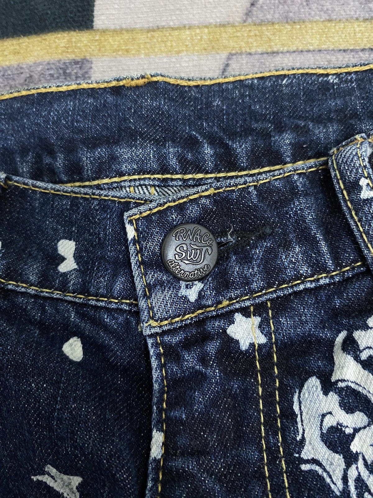 Hysteric Glamour RNAC SWT SKULL PRINT BOOT CUT DENIM PANTS Size US 29 - 10 Thumbnail