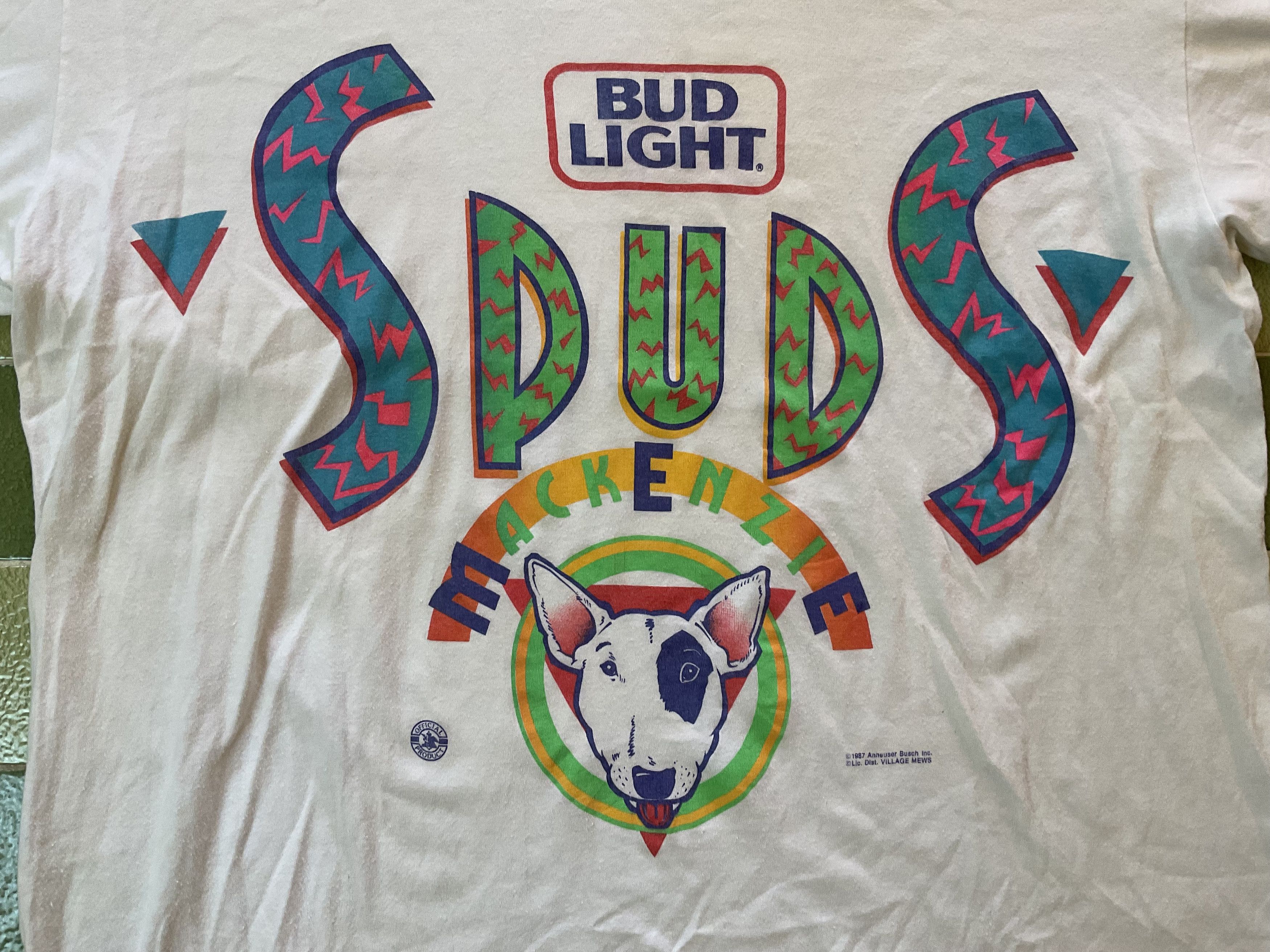 Budweiser Vintage 1987 Spuds MacKenzie Bud Light Beer Tshirt Size US XXL / EU 58 / 5 - 3 Thumbnail