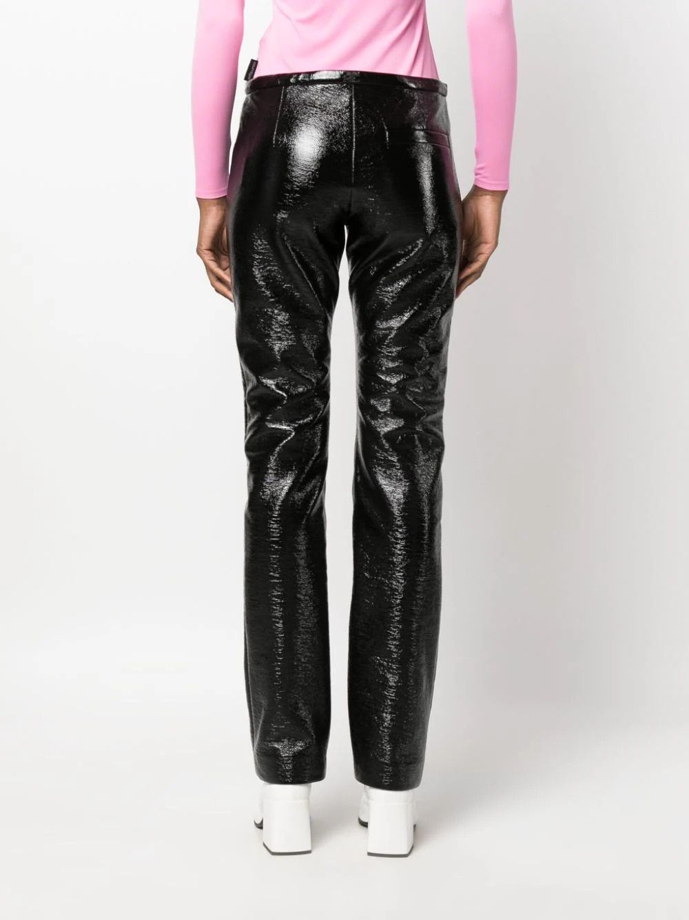 Courreges o1mle0824 Tube Vinyl Trousers in Black Size 26" / US 2 / IT 38 - 4 Thumbnail