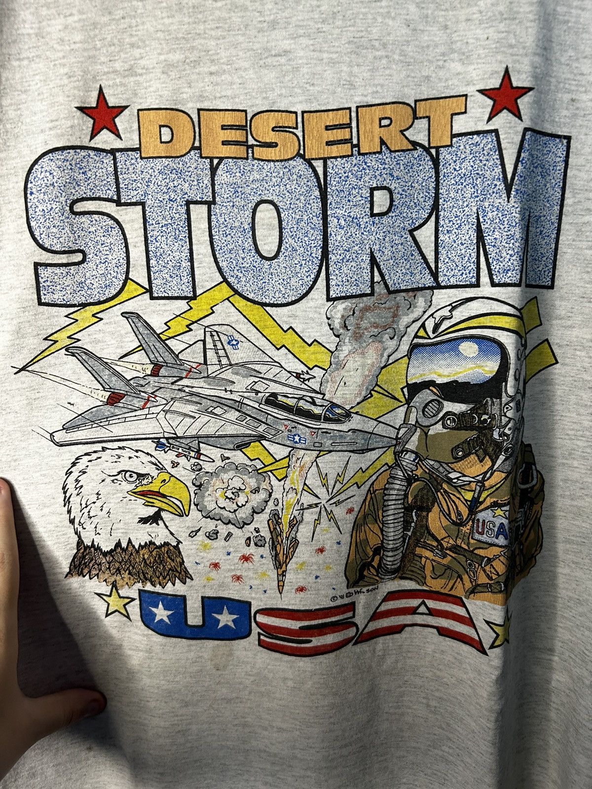 Vintage Vintage Desert Storm USA Single Stitch Tee (1991) Size US L / EU 52-54 / 3 - 3 Thumbnail