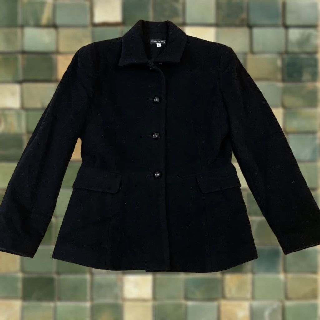 Vintage VINTAGE Jenne Maag Black Wool Collar Button Down Long Sleeve Jacket Pea Coat L Womens Size L / US 10 / IT 46 - 1 Thumbnail