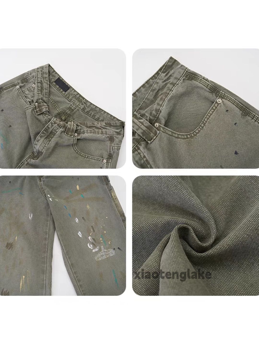 Jean × Vintage washed faded carpenter stain paint cargo hiphop jeans Size US 32 / EU 48 - 4 Thumbnail