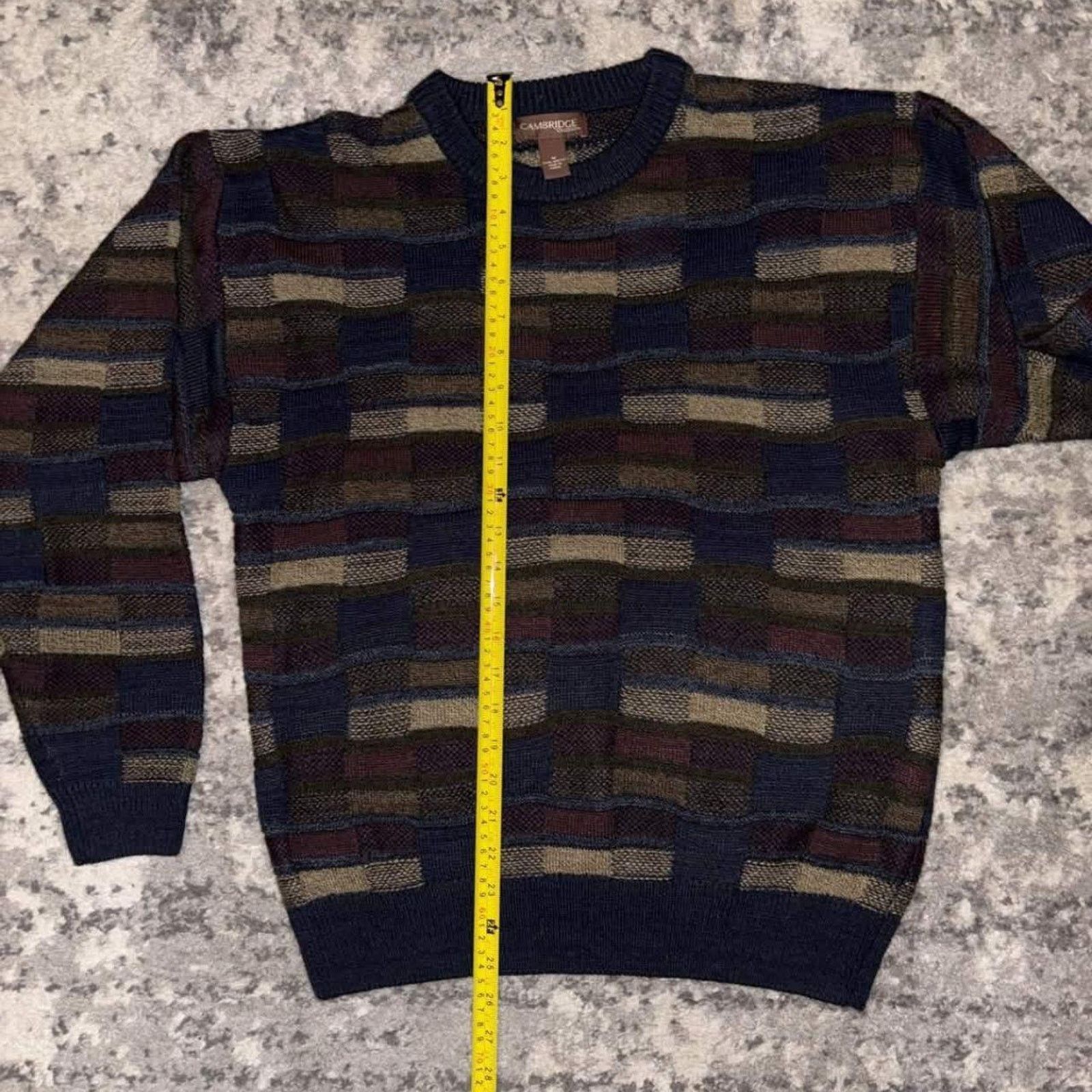Vintage Vintage 90s Cambridge Classics Geometric Knit Sweater Size US M / EU 48-50 / 2 - 5 Thumbnail