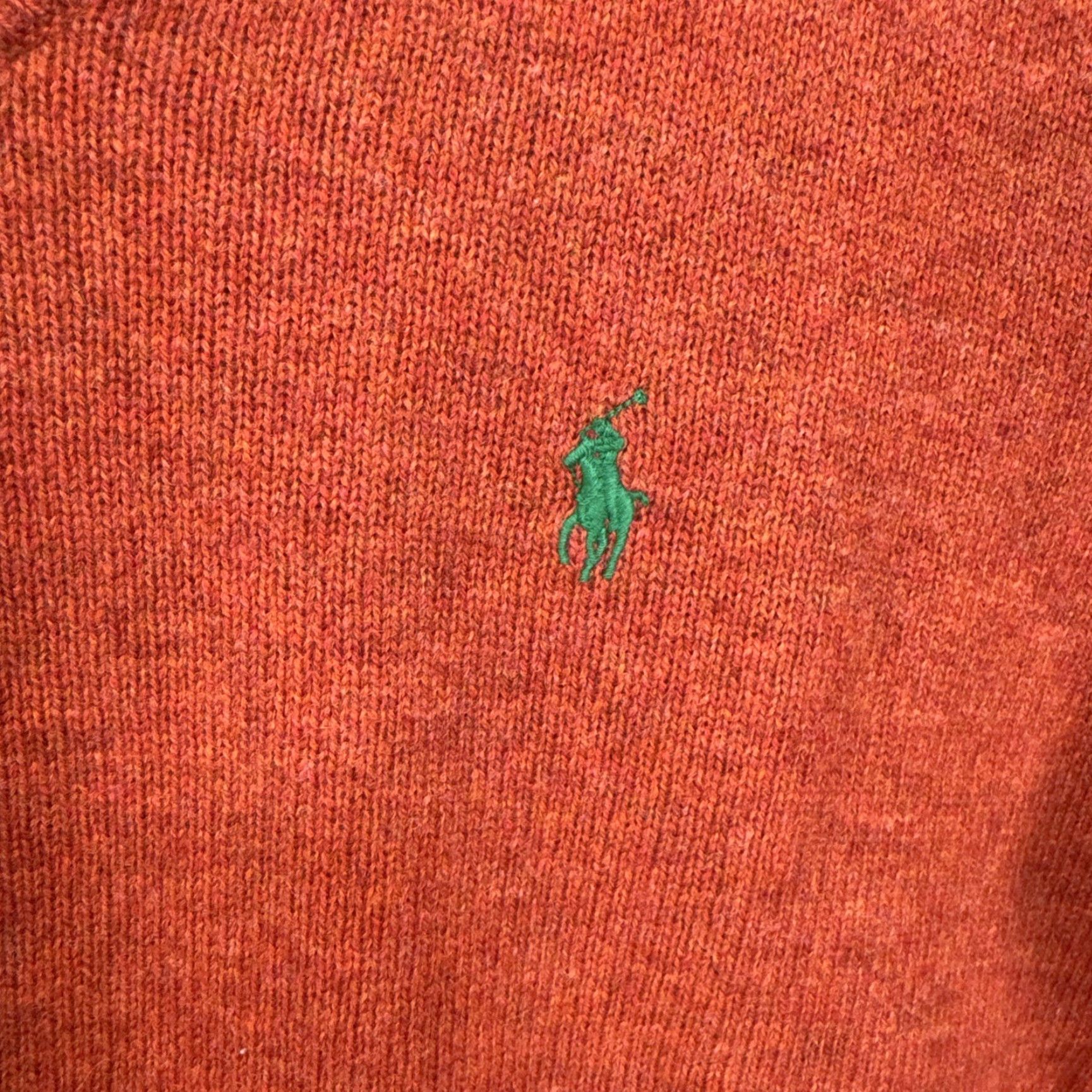 Polo Ralph Lauren VINTAGE Polo Ralph Lauren Women’s Knit Sweater Size Medium V-Neck Orange 90s Preppy Logo Pony Pullover Size M / US 6-8 / IT 42-44 - 6 Thumbnail