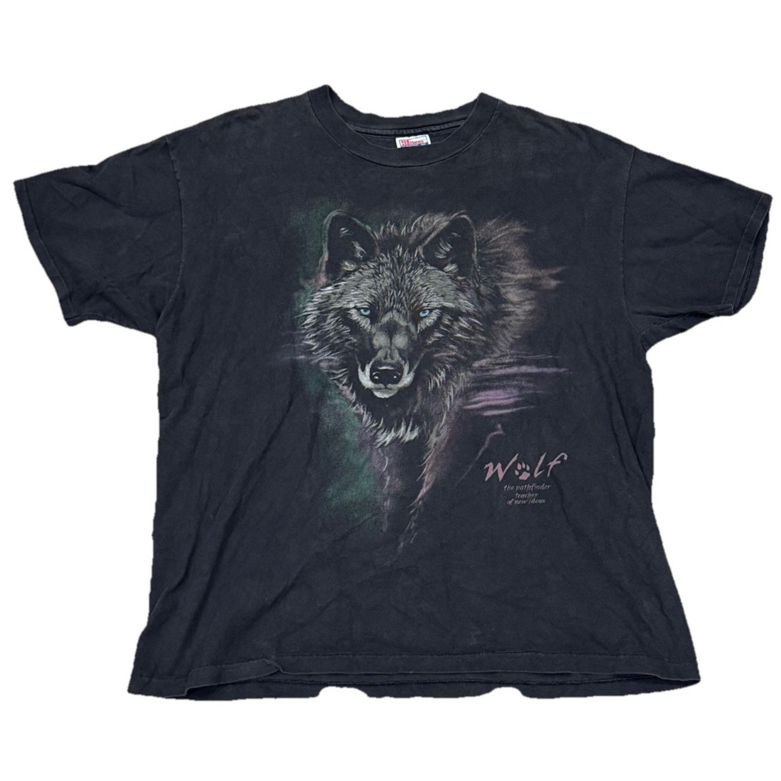 Hanes Vintage 90s Hanes Beefy Wolf Nature Tee Men’s XL Size US XL / EU 56 / 4 - 1 Thumbnail