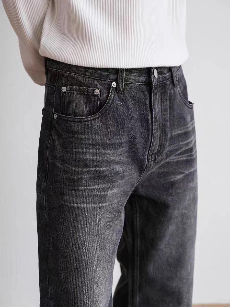 Vintage Whiskered Washed Wide Leg Denim Jeans Size US 32 / EU 48 - 5 Thumbnail