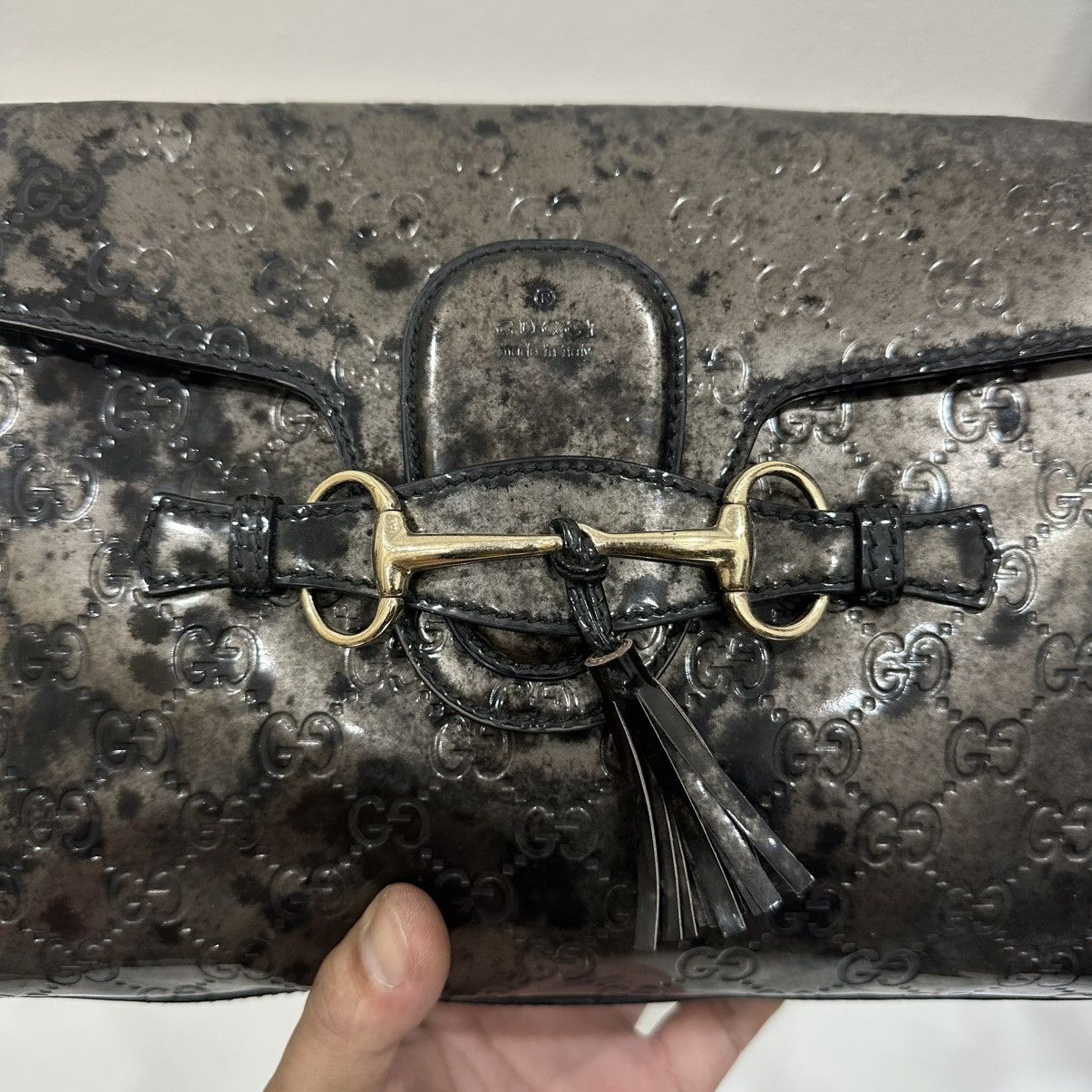 Gucci GUCCI HORSEBIT EMILY CHAIN SHOULDER BAG PATENT LEATHER 30 Size ONE SIZE - 13 Thumbnail