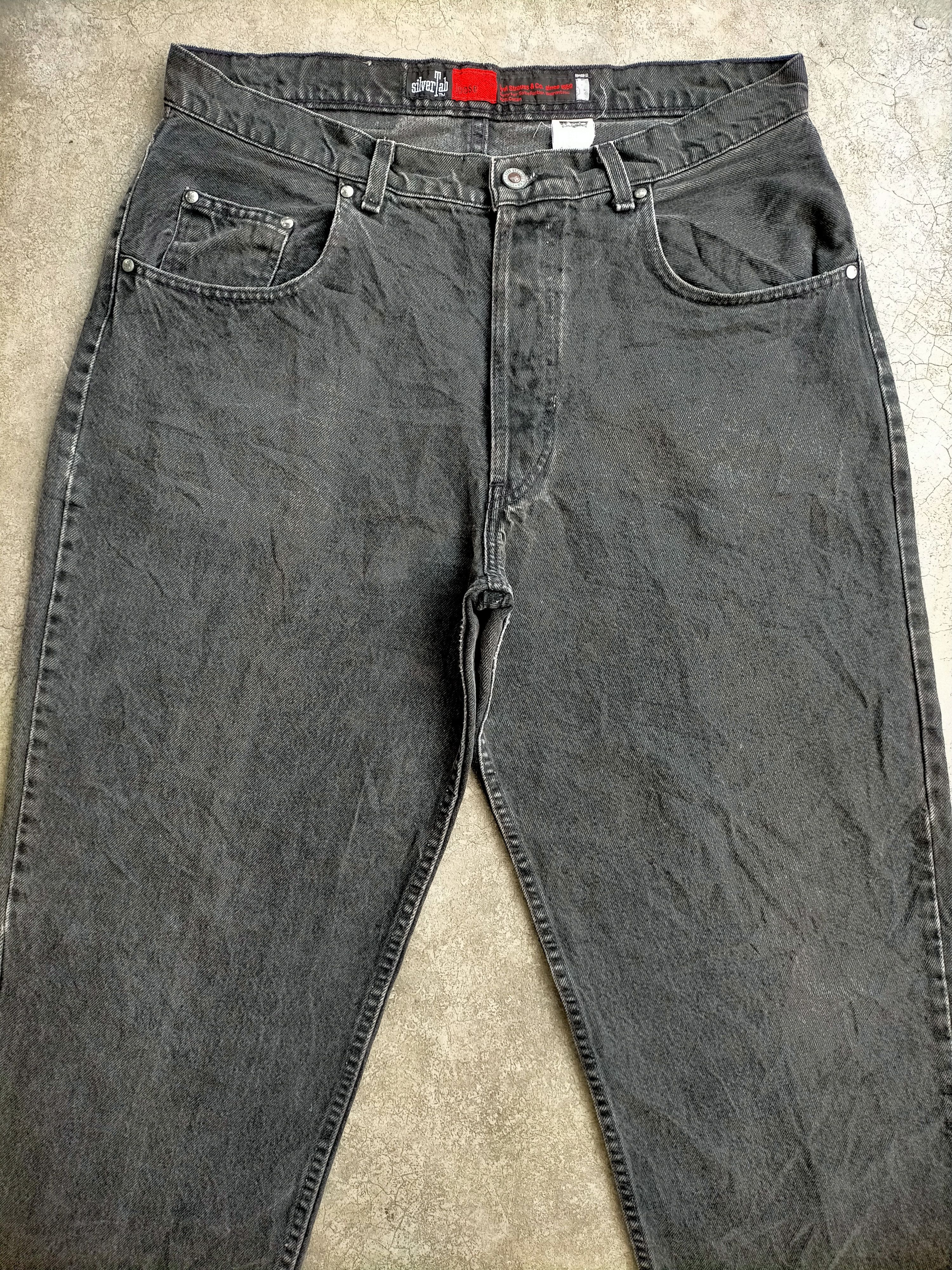 Levi's Vintage 90s Levis Silvertab Loose button Fly Black jeans Size US 37 - 3 Thumbnail