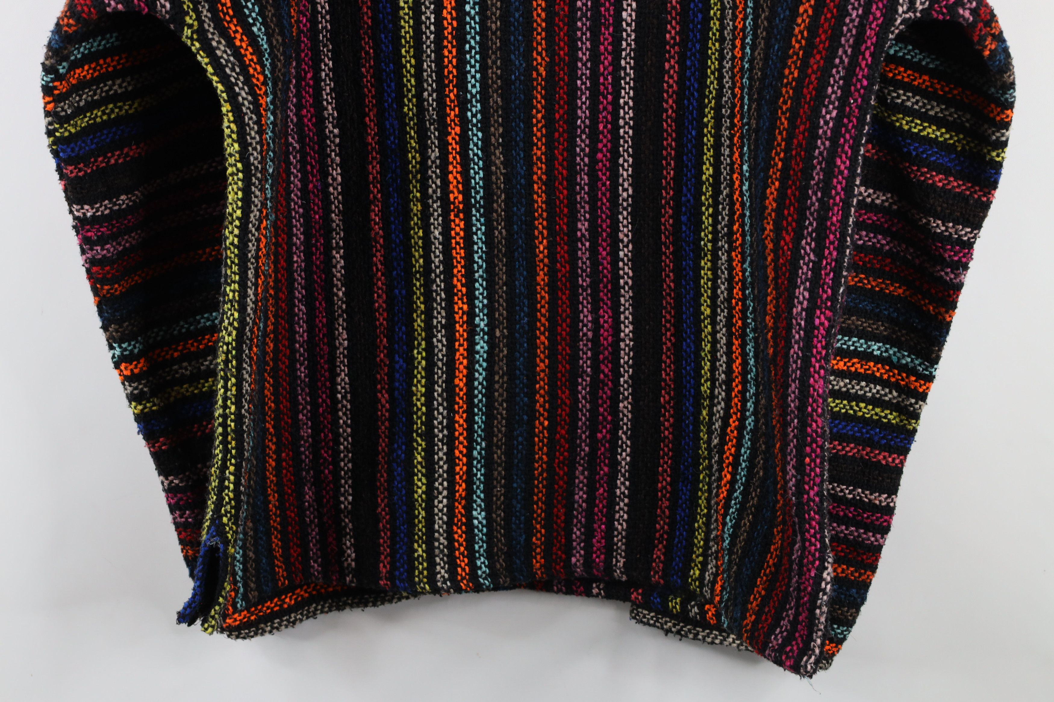 Vintage Vintage 90s Streetwear Striped Drug Rug Hoodie Sweatshirt Size US L / EU 52-54 / 3 - 9 Thumbnail
