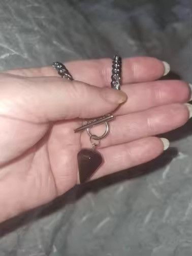 Jewelry Obsidian Reiki Pendulum Cone Pendant Chain Necklaces Size ONE SIZE - 5 Thumbnail