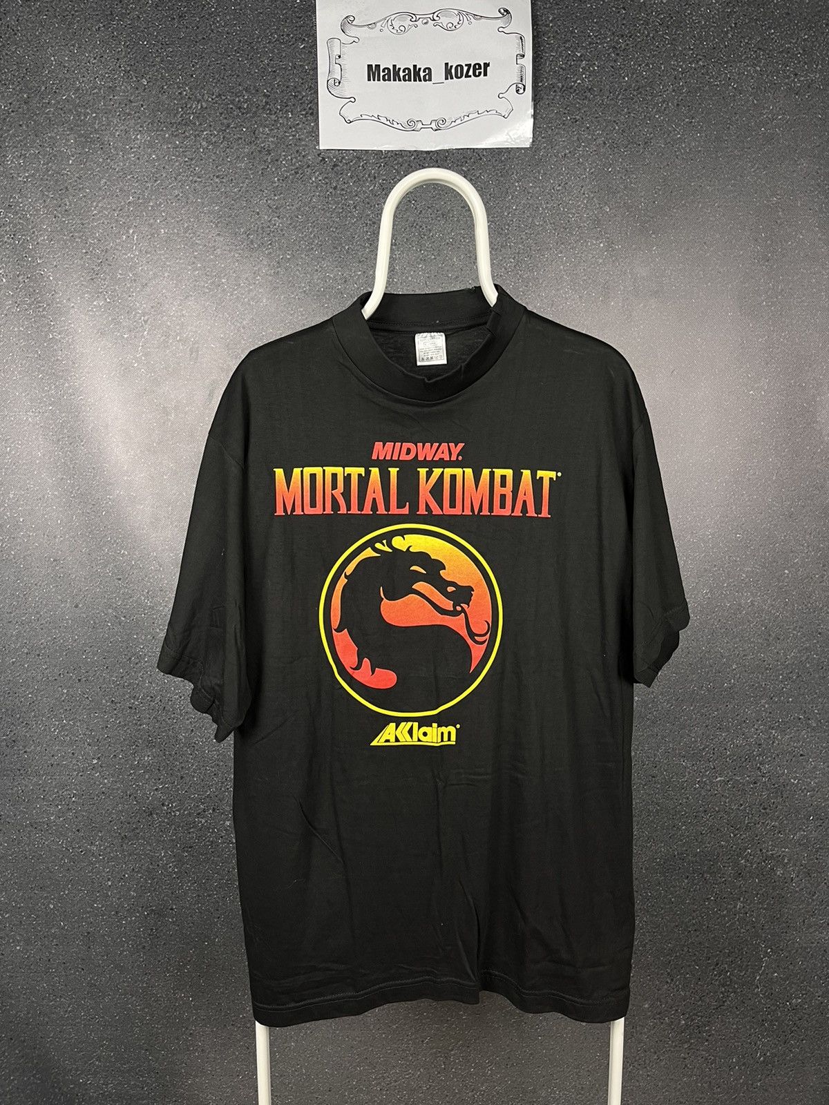 image of Nintendo x Playstation Vintage 90's 1993 Mortal Kombat Game Promo in Black, Men's (Size XL)
