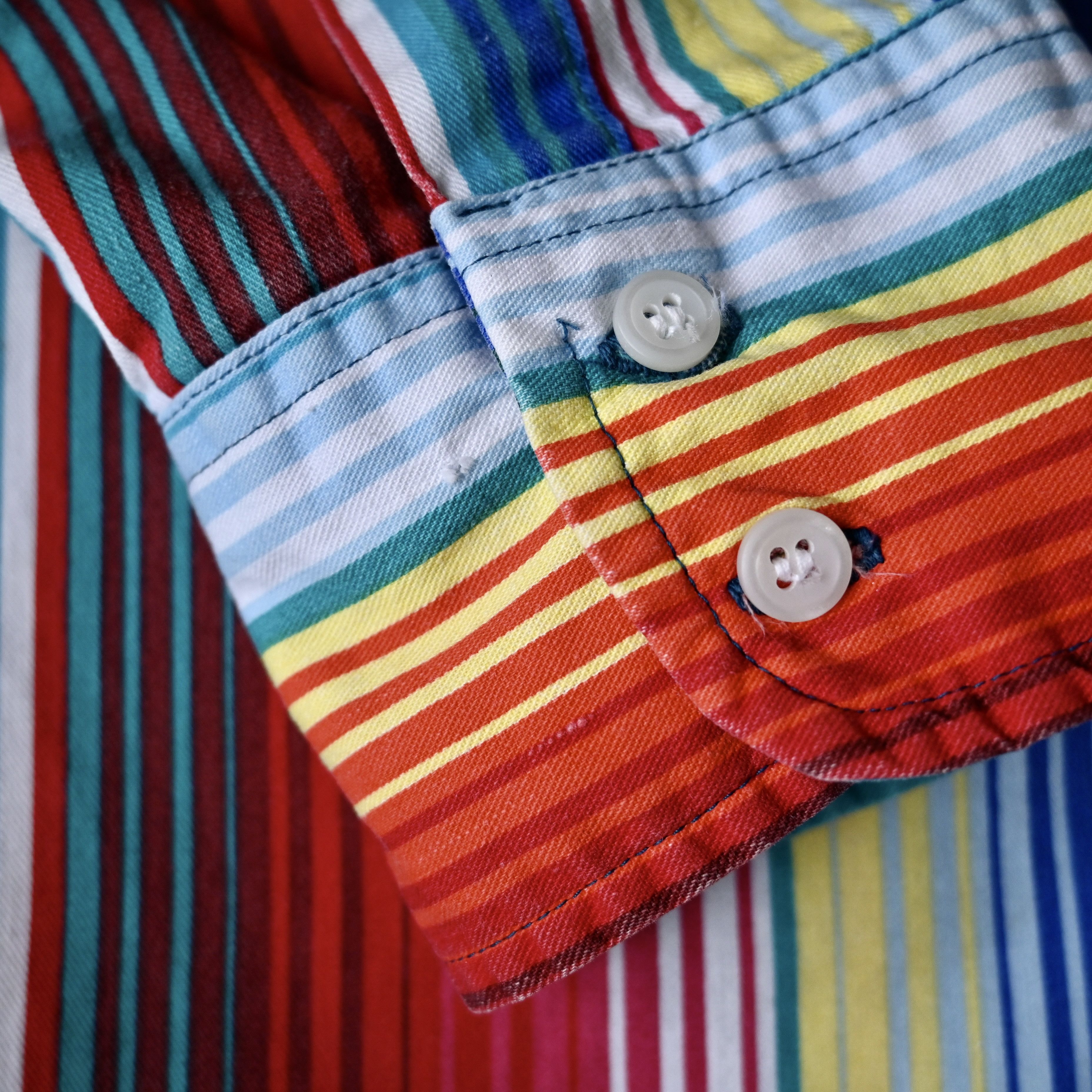 Vintage VTG Wrangler teal base sunlight stripe cotton western shirt Size US L / EU 52-54 / 3 - 9 Thumbnail