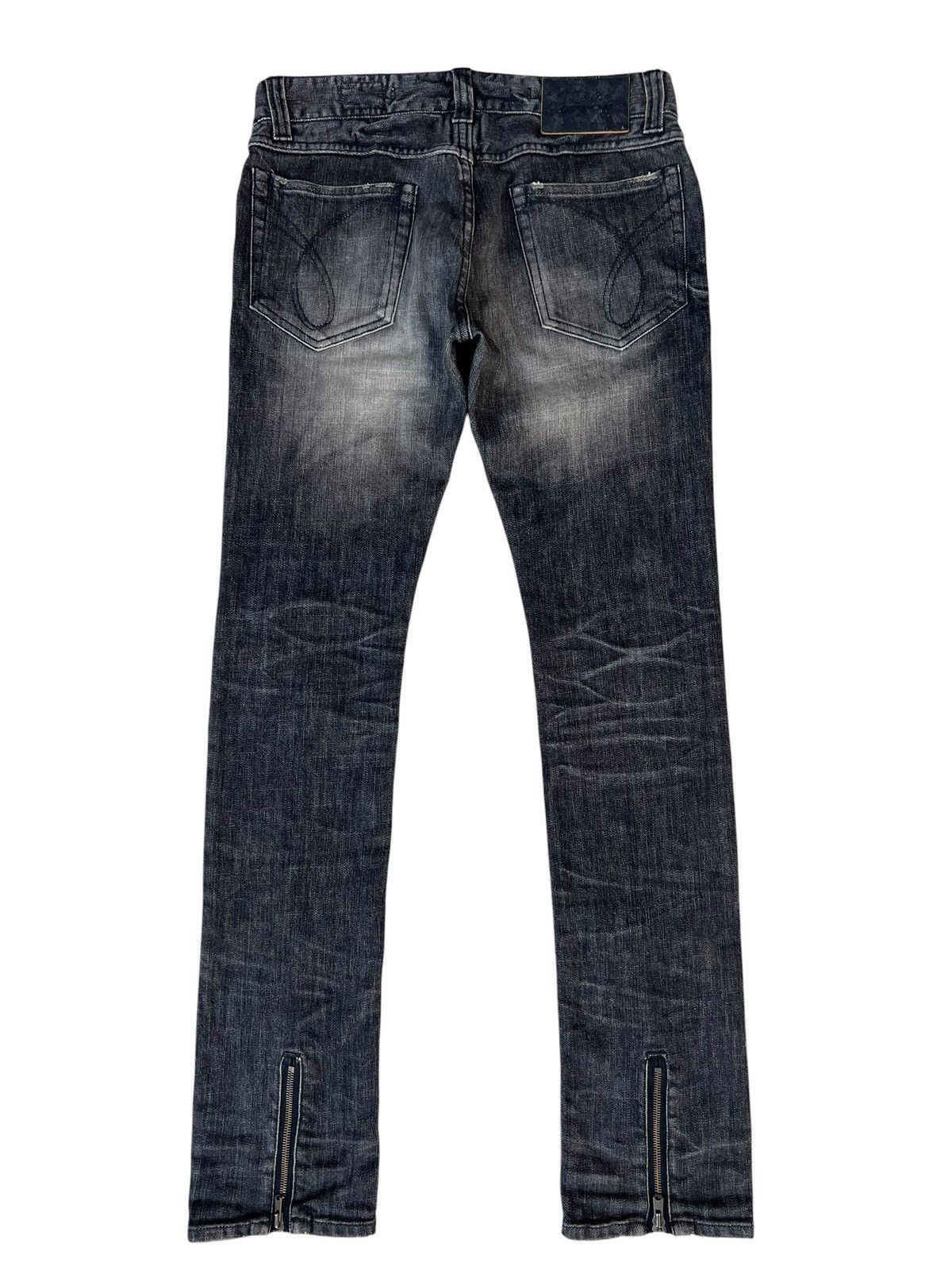 Shellac Jama Rico Japan Faded Distressed Ankle Zipper Denim Jeans Size US 29 - 14 Thumbnail