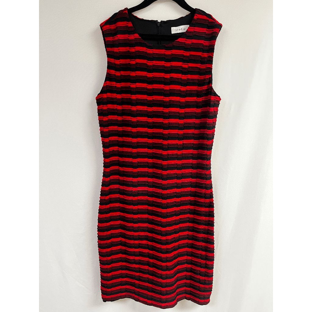 Calvin Klein Calvin Klein Womens Sleeveless Knee Length Sheath Striped Re Size S / US 4 / IT 40 - 1 Thumbnail