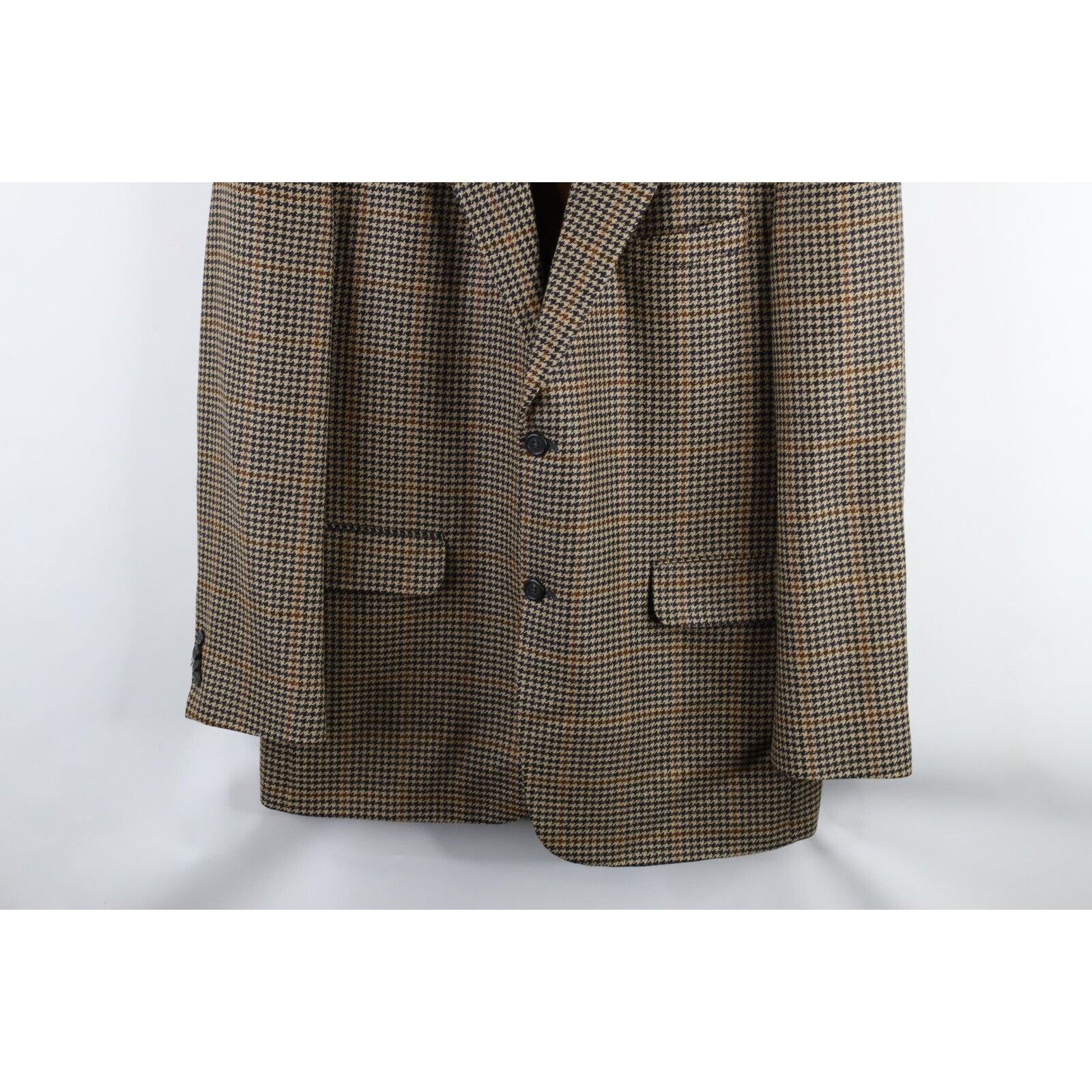 Lands' End × Vintage Vintage 90s Lands End Lambswool Houndstooth Suit Coat Size 44R - 3 Thumbnail