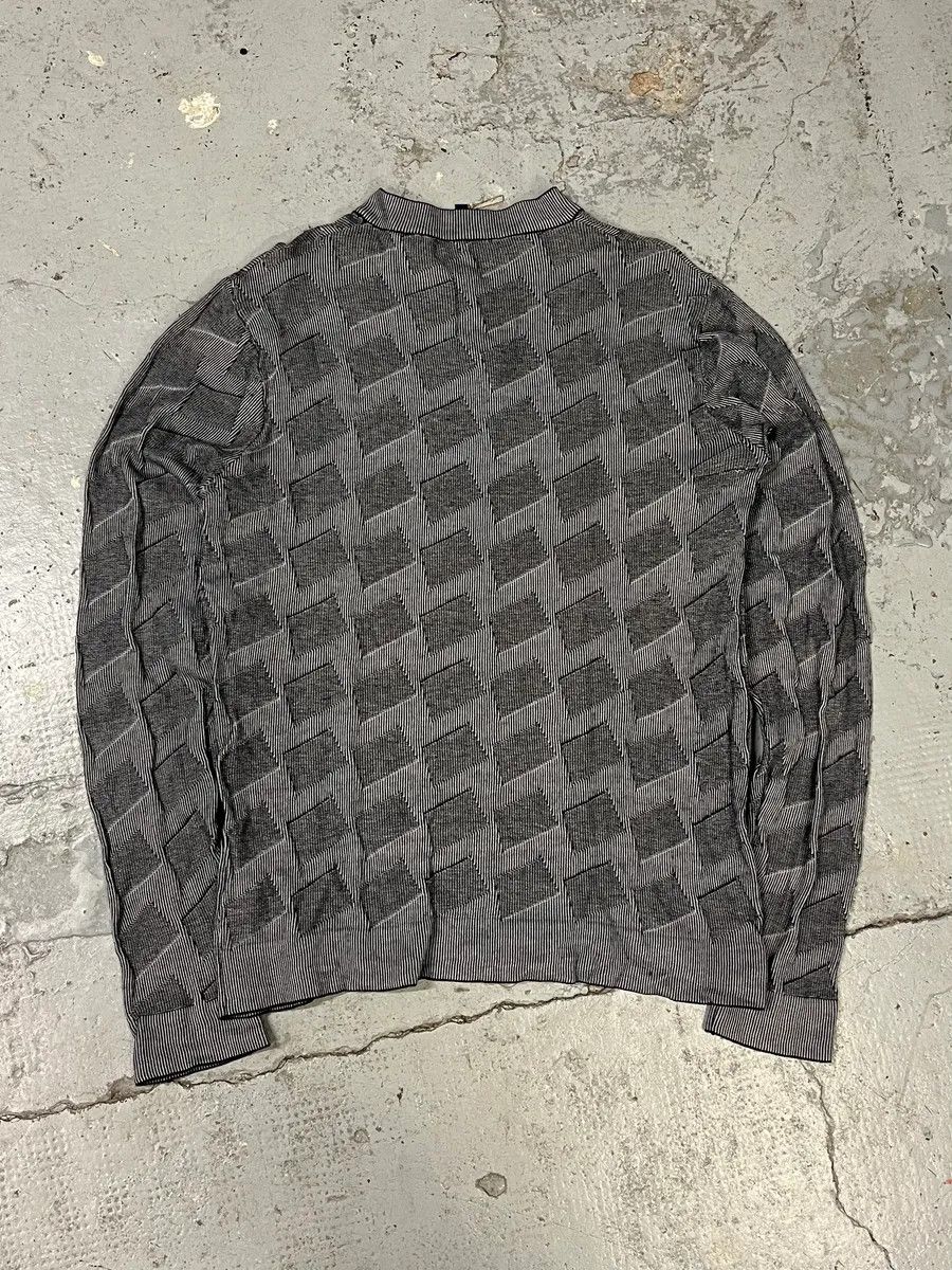Emporio Armani 2000s Emporio Armani Grey Geometrical Henley Longsleeves Size US S / EU 44-46 / 1 - 5 Thumbnail