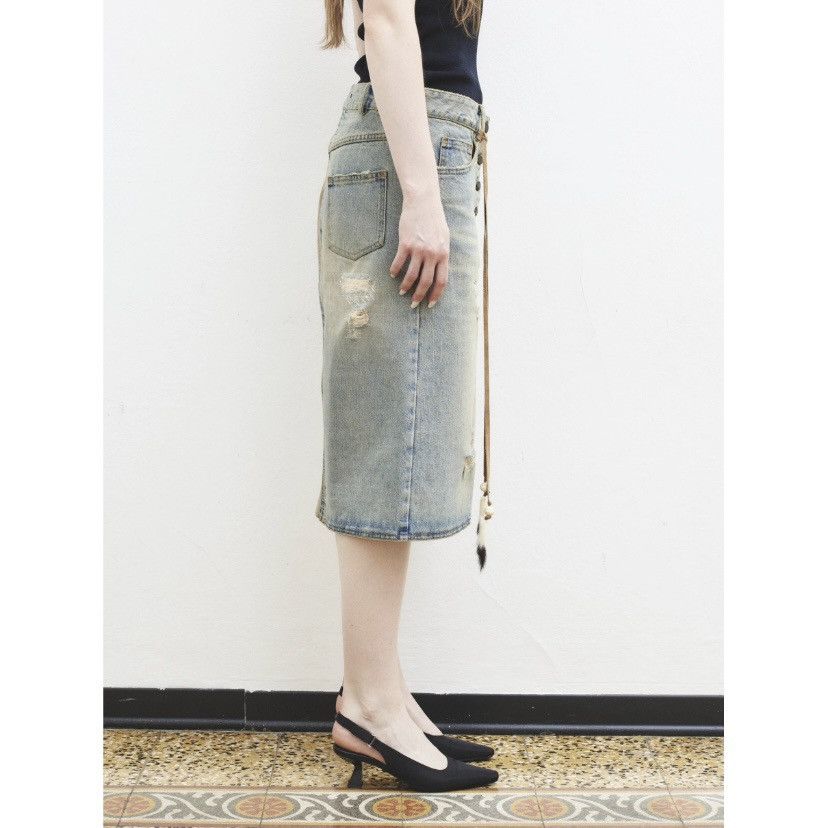 Dolce & Gabbana Dolce&Gabbana gonna in denim e suede. Size 28" / US 6 / IT 42 - 3 Thumbnail
