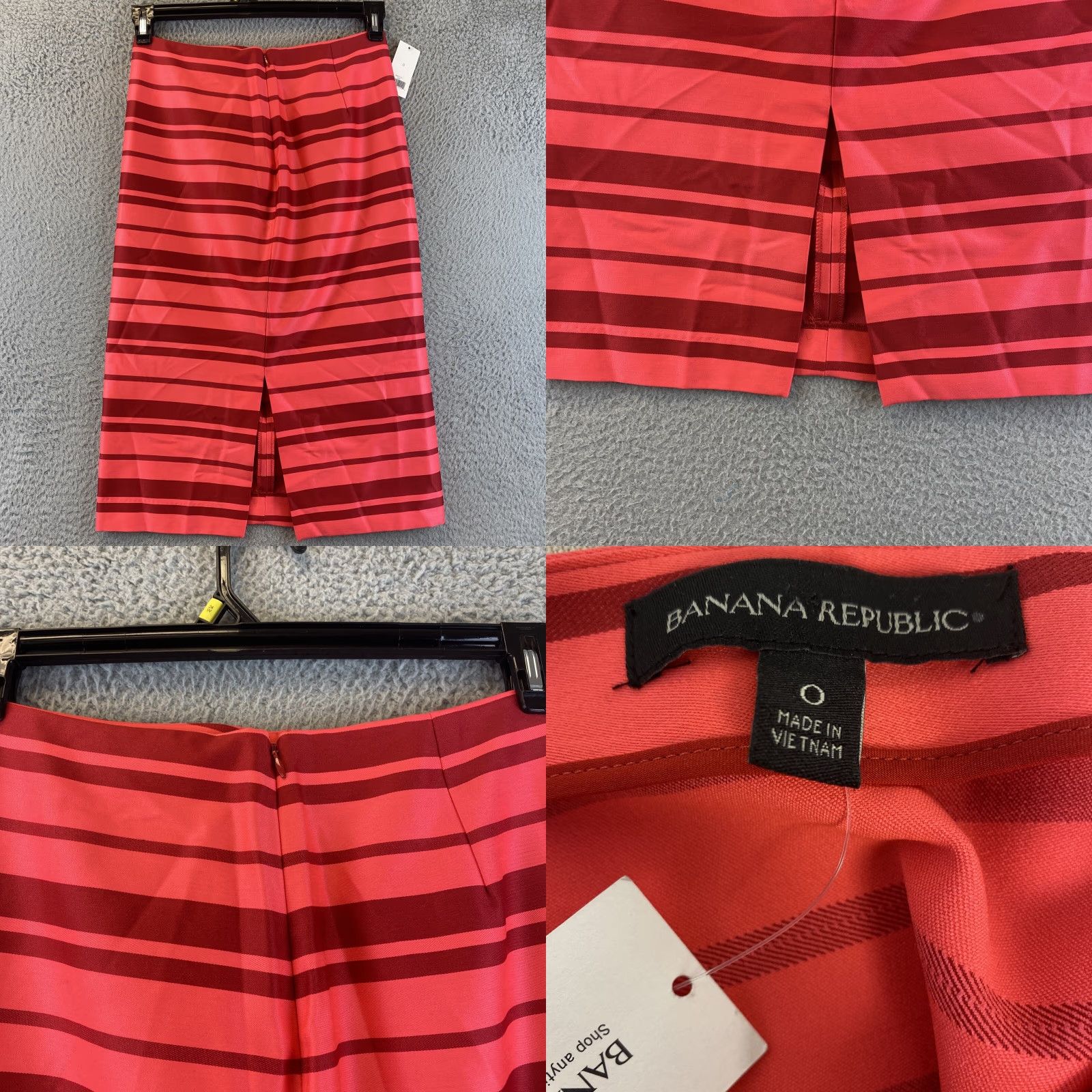 Banana Republic BANANA REPUBLIC Women Coral Striped Casual Skirt Size 0 Petites Work Knee Length Size 25" / US 0 / IT 36 - 8 Thumbnail