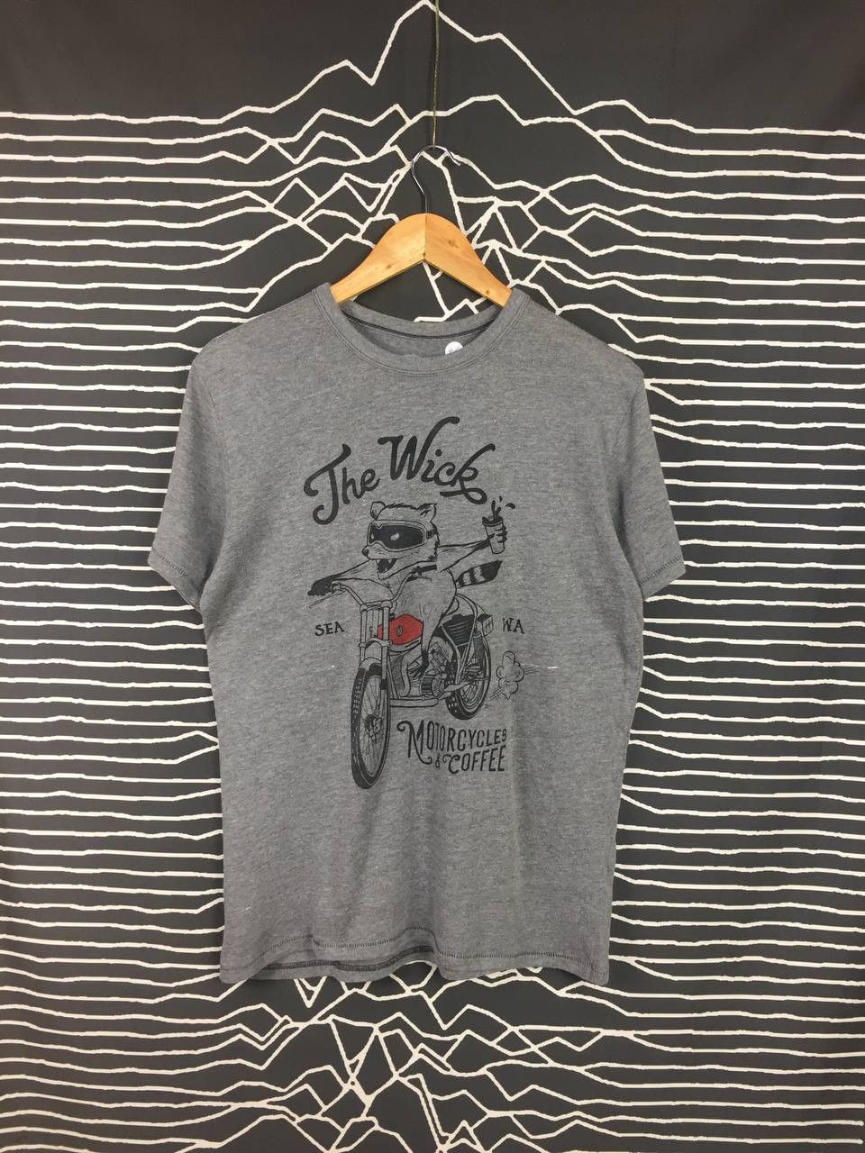 Vintage The Wick Motorcycles & Coffee Thrash Cat Graphic Tee Size US M / EU 48-50 / 2 - 1 Thumbnail