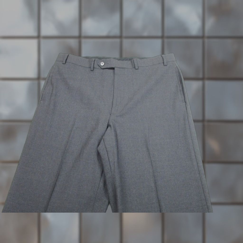 Brooks Brothers Pants Adult 36x33 Gray Stretch Wool Dress Slacks Flat Front Mens