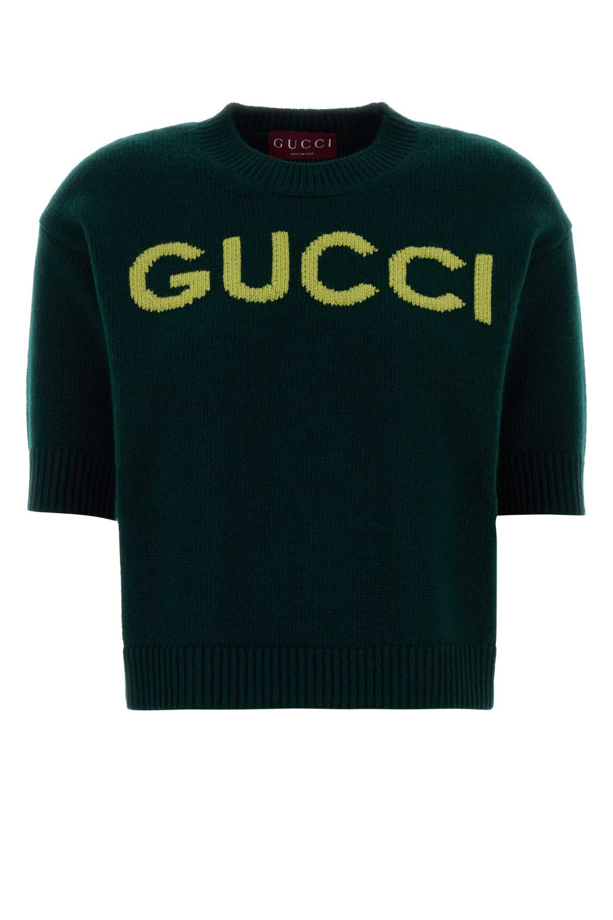Gucci Bottle Green Wool Sweater Size M / US 6-8 / IT 42-44 - 1 Thumbnail
