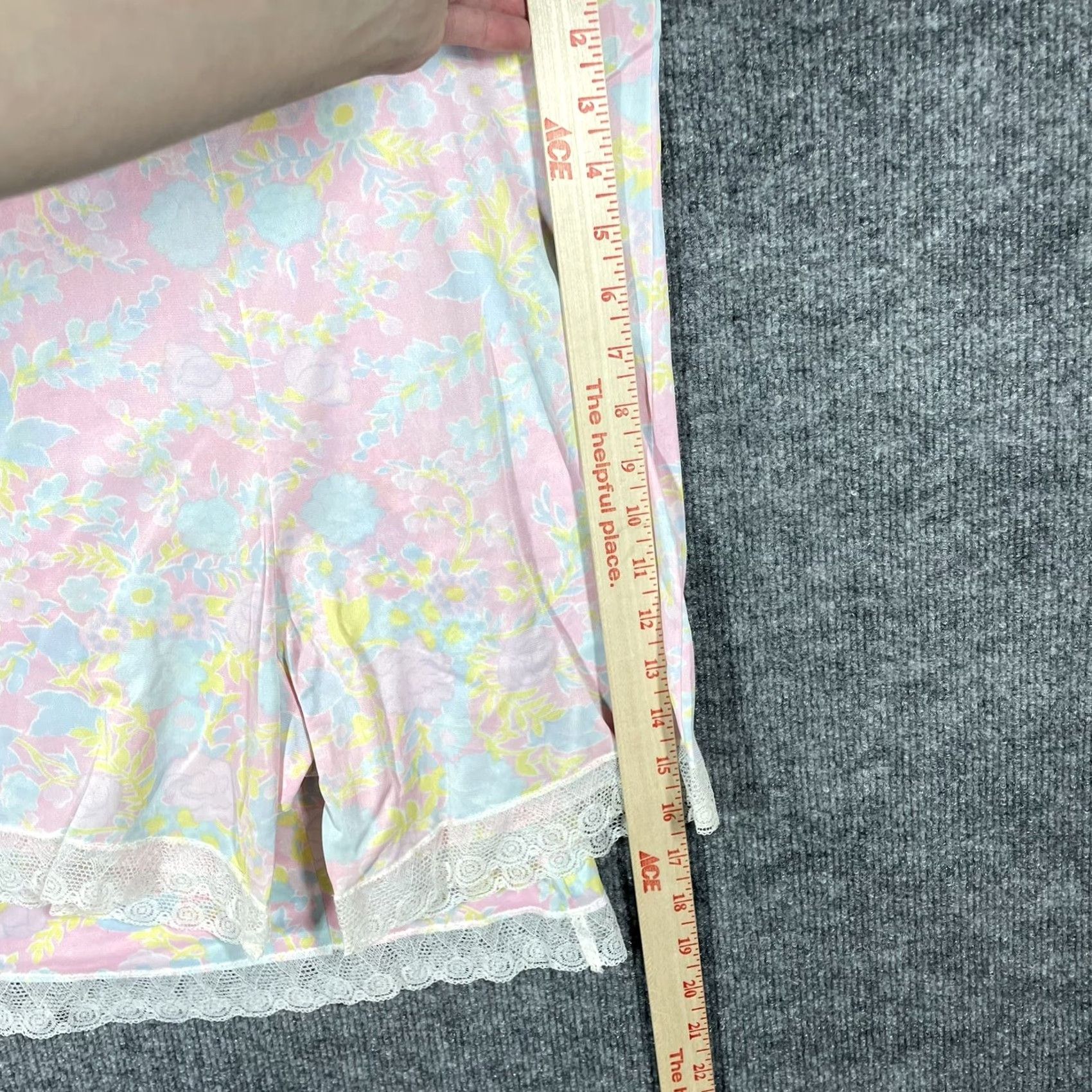 Vintage VINTAGE 60s 70s Chemise & Bloomer Set Pink Floral Lingerie American Maid Lace Shirt Bloomers Womens Size ONE SIZE - 6 Thumbnail