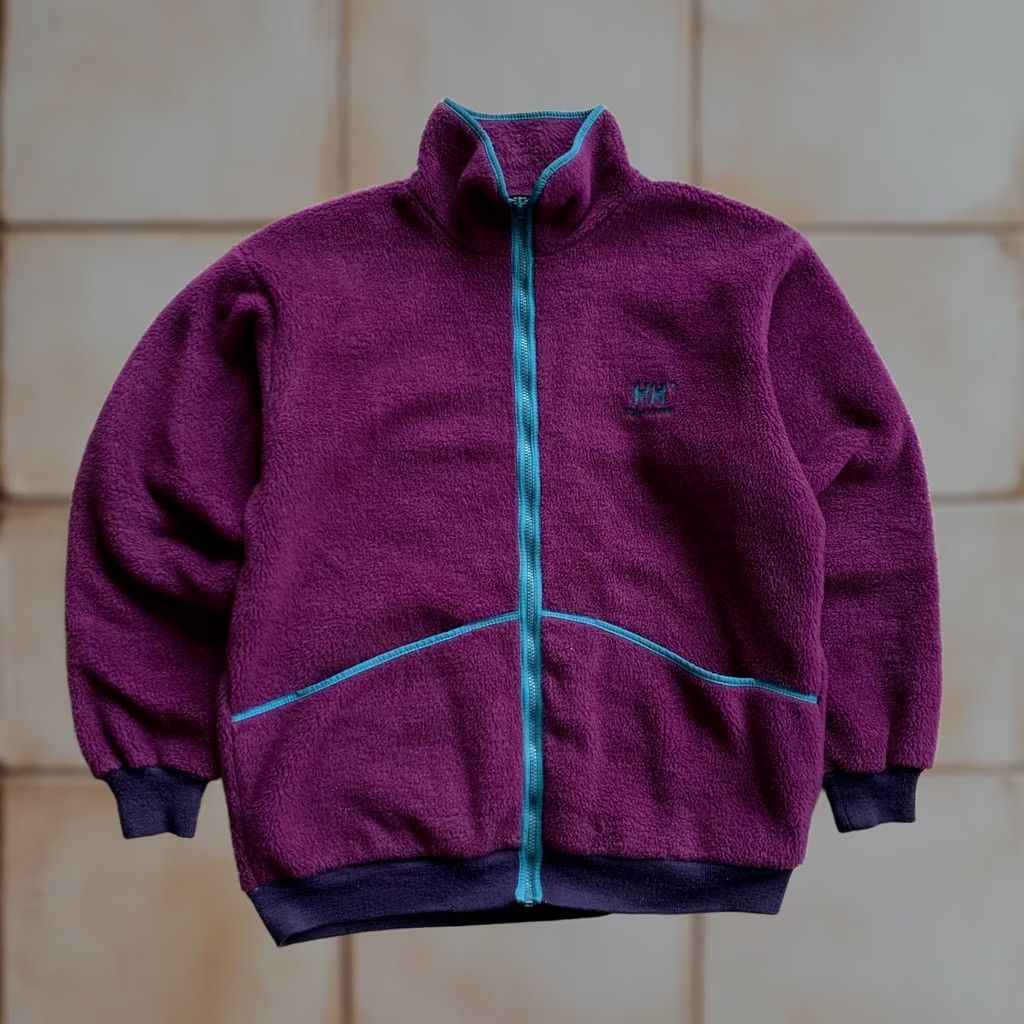 Helly Hansen VINTAGE Helly Hansen ZIP Fleece Jacket Mens L Purple Full Zip Jacket Size L / US 10 / IT 46 - 1 Thumbnail