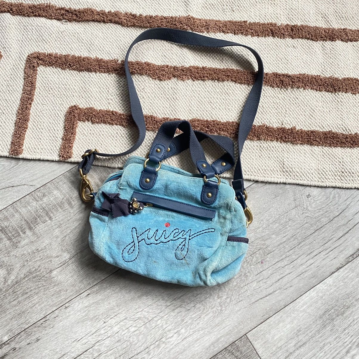 Designer Juicy Couture Vintage JUICY COUTURE Y2K BABY BLUE GLAMOUR TOTE CROSSBODY BAG Grailed