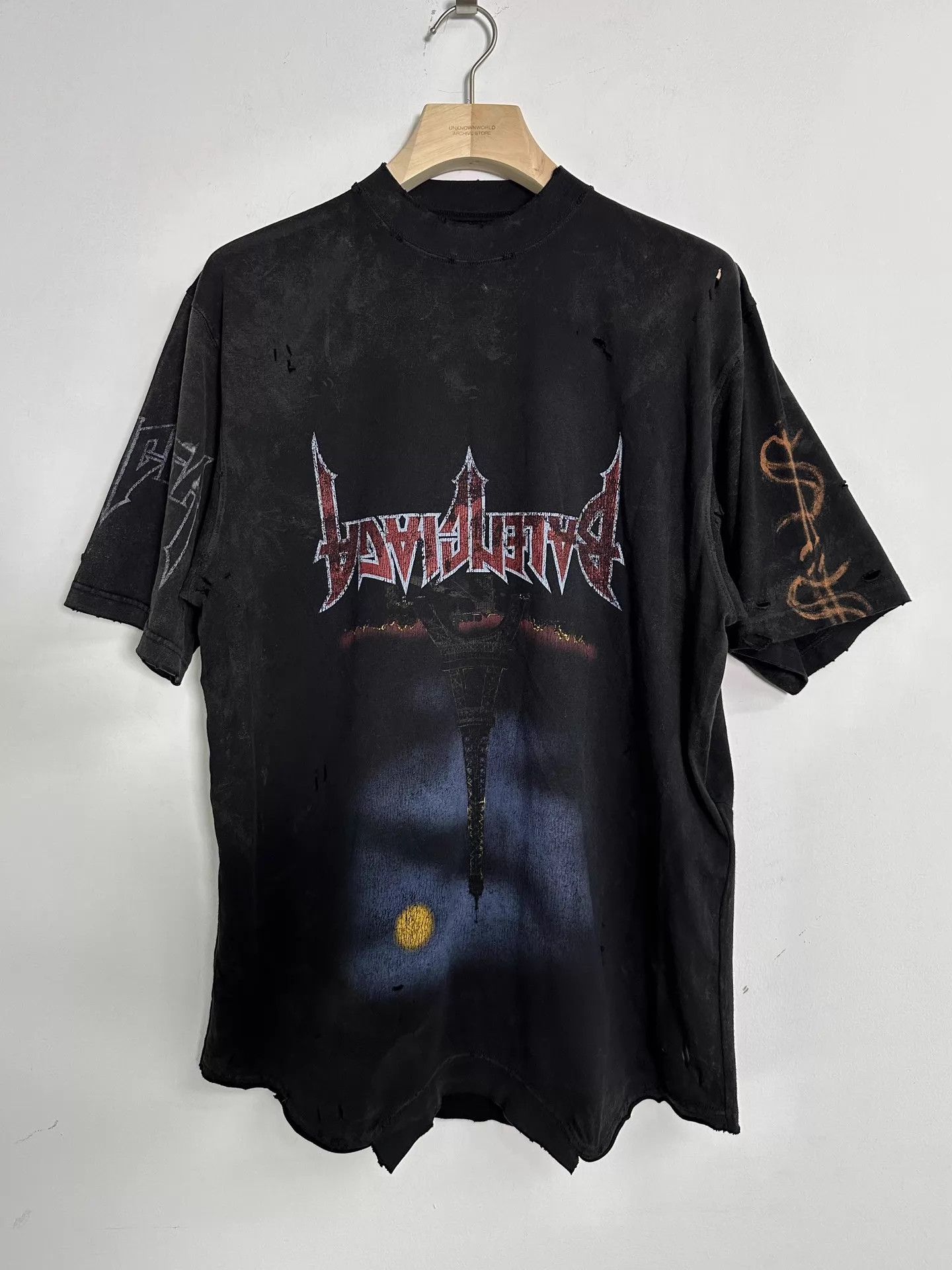 BALENCIAGA paris tシャツ archive nettspend Balenciaga Balenciaga T Shirt Paris Mud Effect | Grailed